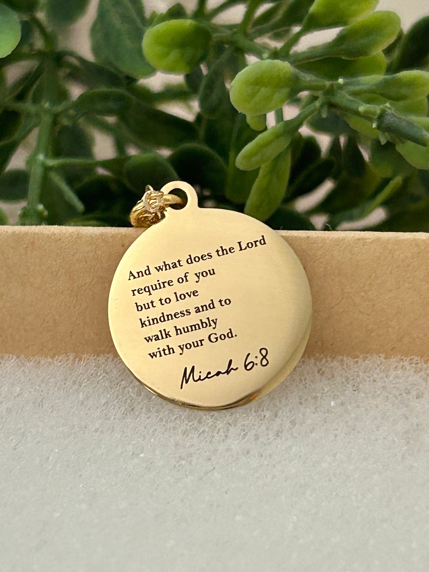 And what does the Lord require Bible Verse Necklace, Micah 6:8, Christian Gifts, Scripture jewelry Personalized engraved, 16K Gold plated