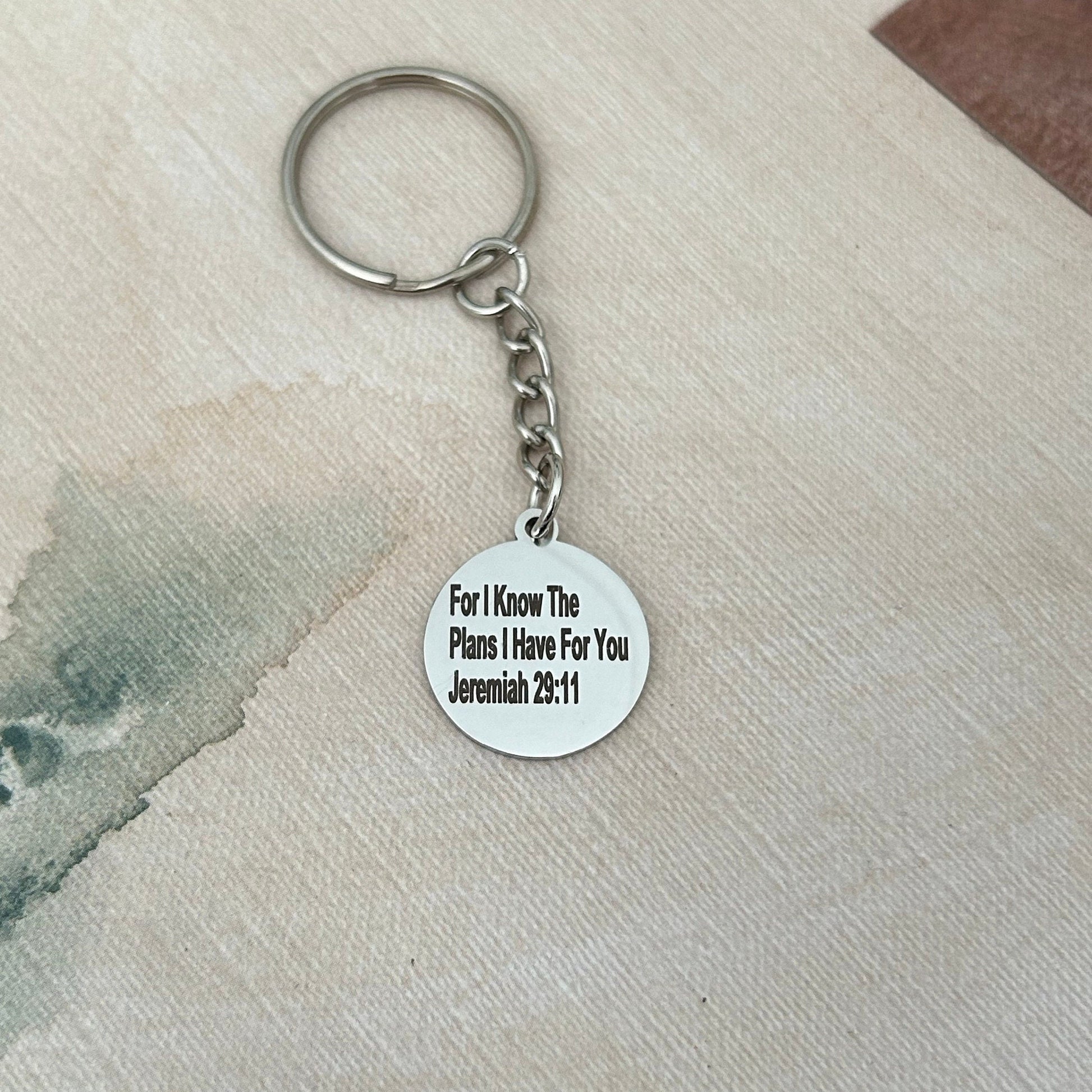 For I know the plans I have for you Keychain, Jeremiah 29:11, Christian Gifts Charms, custom quote keychains, personalized keychains