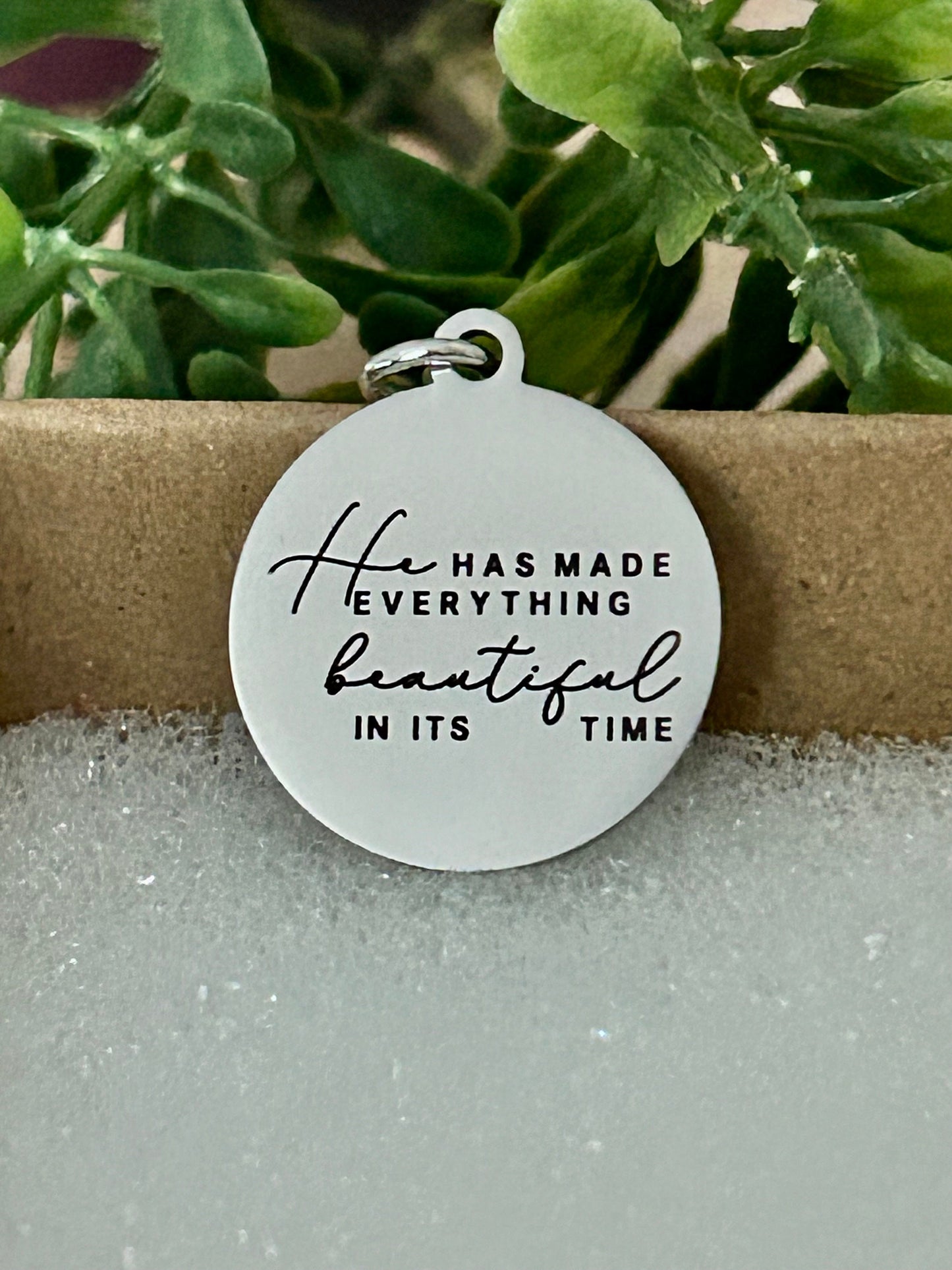 He has Made Everything Beautiful in its Time Silver Necklace, Bible Verse Jewelry, Christian Gifts, Scripture Personalized Necklace Charms