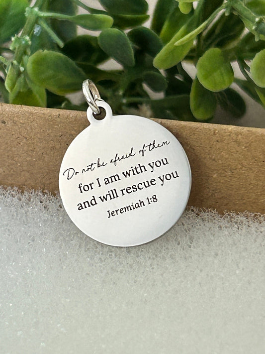 Do not be afraid for I am with you Bible Verse Gold Necklace, Jeremiah 1:8, Christian Jewelry Gifts, Scripture Personalize engraved Necklace