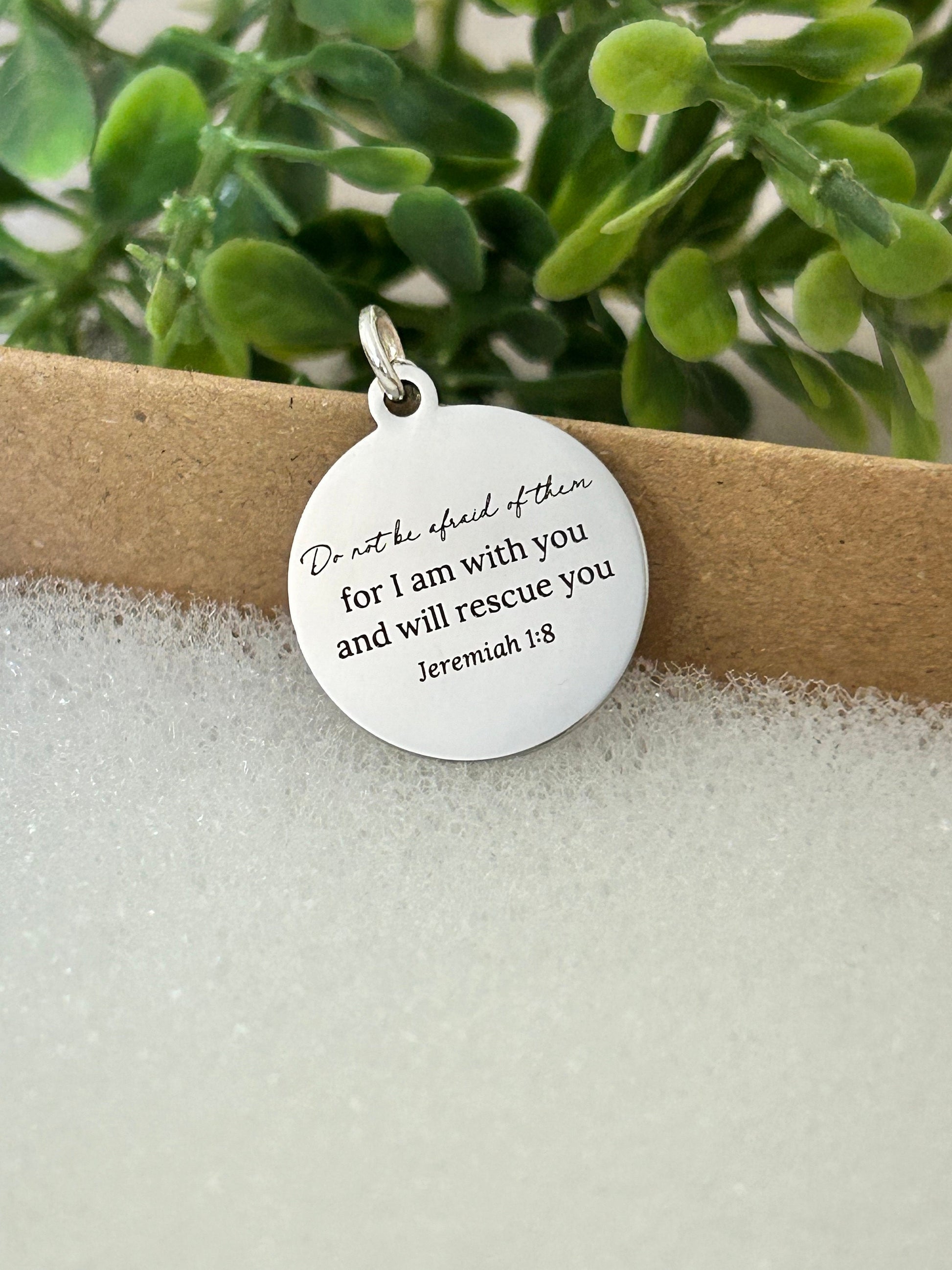 Do not be afraid for I am with you Bible Verse Gold Necklace, Jeremiah 1:8, Christian Jewelry Gifts, Scripture Personalize engraved Necklace