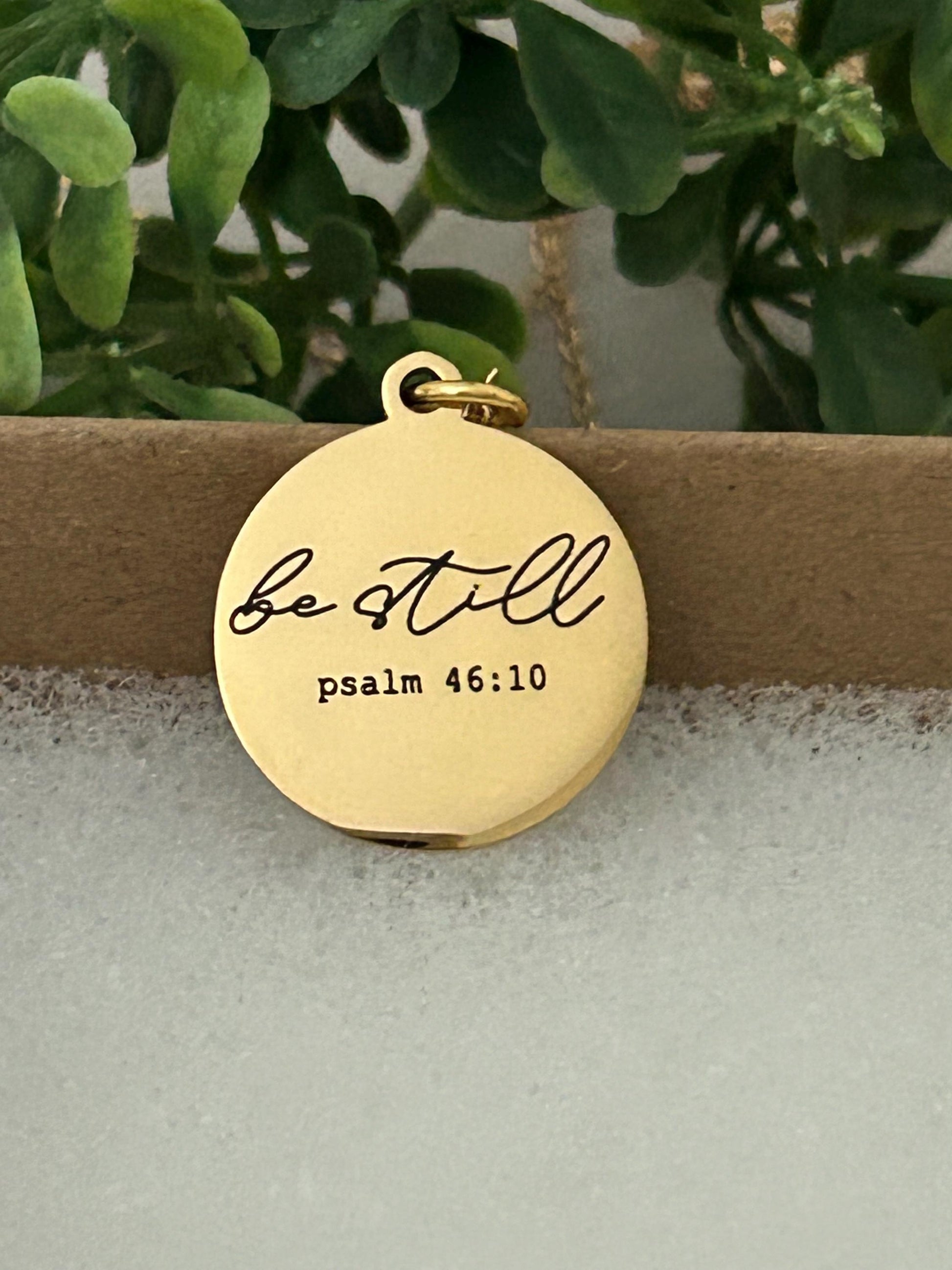 Be Still Bible Verse Gold Necklace, Psalm 46:10, 16K Gold Plated, Christian Gifts, Scripture Jewelry, Mothers Day Gift, Faith Necklace