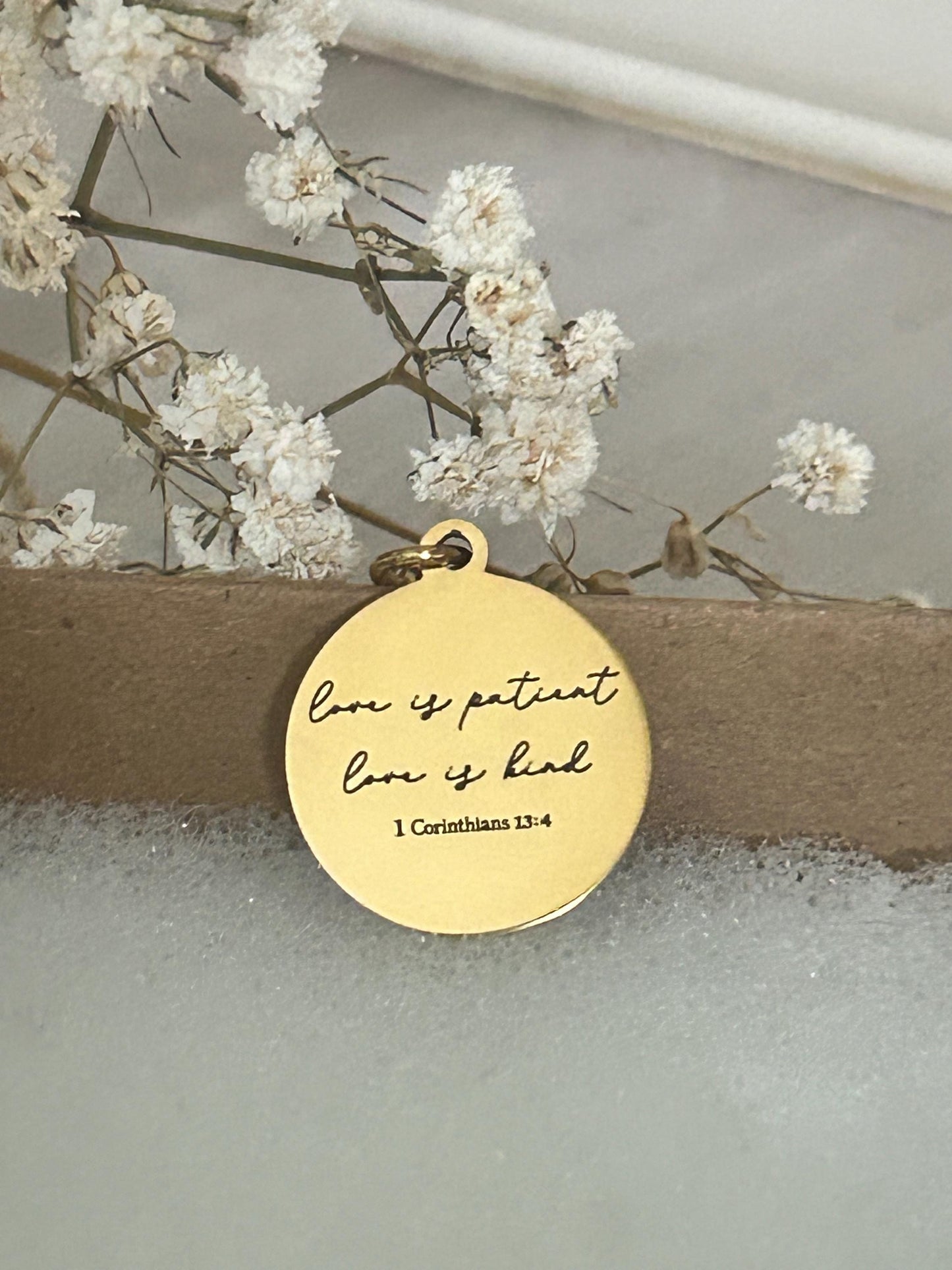 Love is Patient Love is Kind Bible Verse Necklace, Christian Gifts, Scripture Jewelry, Wedding Gift, Gifts for Mom, Love Necklace, Birthday