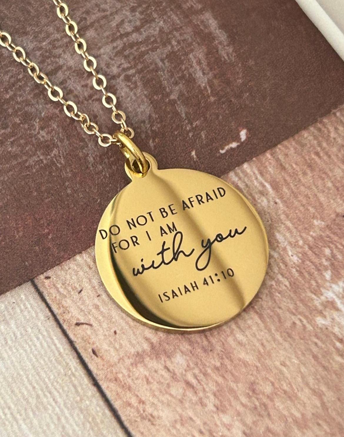 Custom Bible Verse, Scripture Necklace, Personalized Christian Jewelry, Baptism Gift, Motivational Gift for Her, Baptism Gift