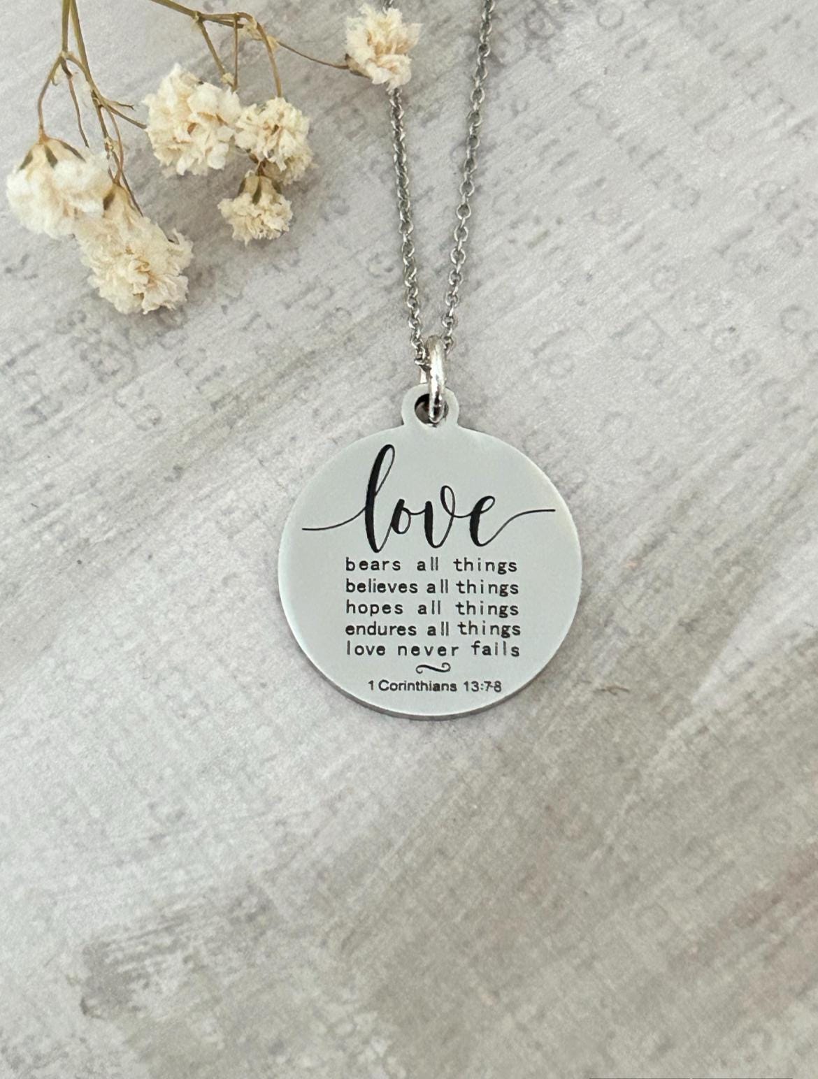 Custom Bible Verse, Scripture Necklace, Personalized Christian Jewelry, Baptism Gift, Motivational Gift for Her, Baptism Gift