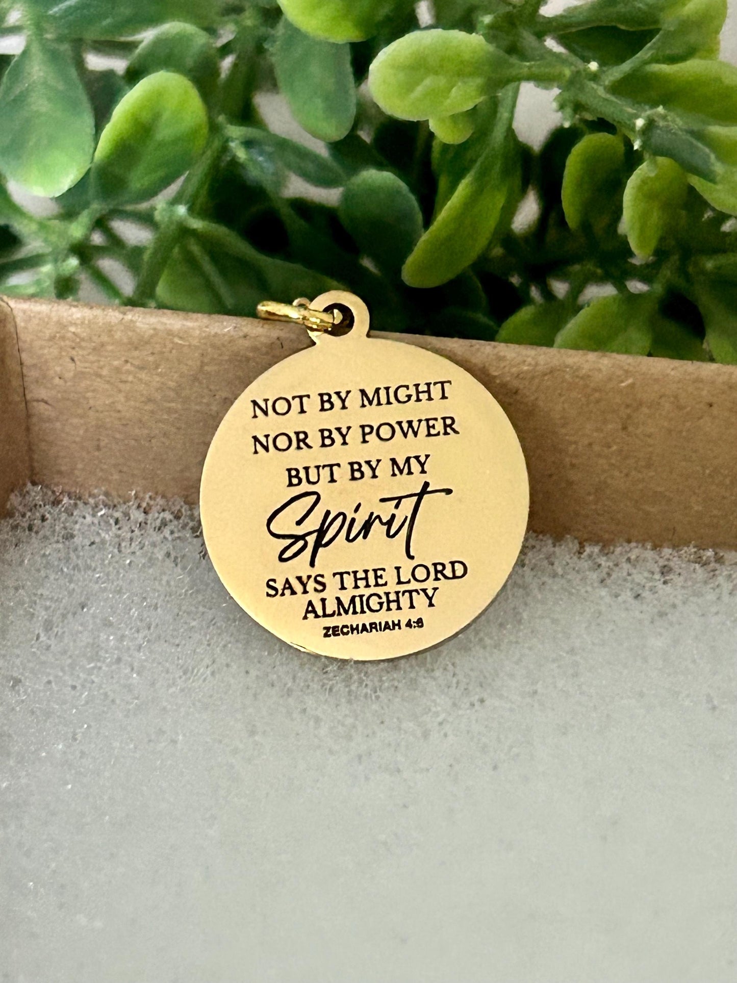 Not By Might nor by Power Bible Verse Christian Necklace, Scripture Jewelry, Christian Gifts, Motivational Gifts, Baptism, Zechariah 4:6