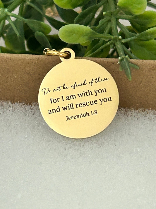 Do not be afraid Bible Verse Necklace, Christian Gifts, Affirmation Necklace, Jeremiah 1:8, Easter Jewelry, Gifts for Mom, Baptism Gifts