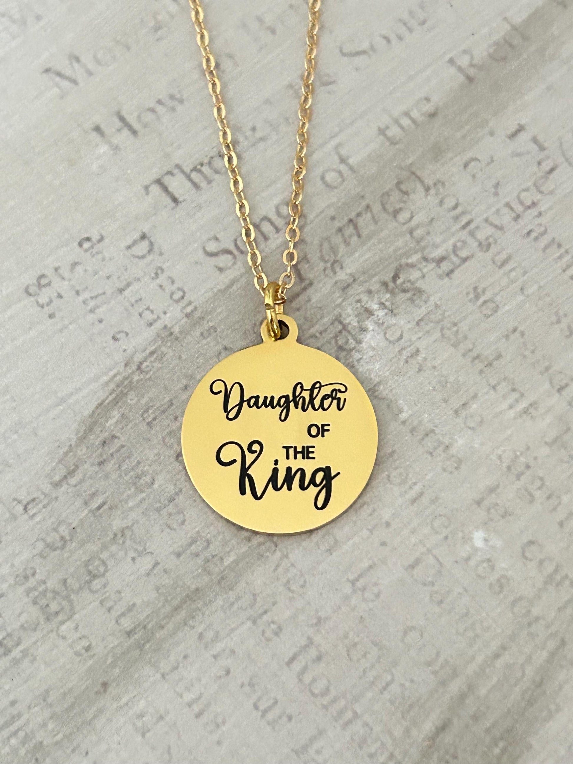 Daughter of The King Necklace, Gifts for Daughter, Princess Necklace, Personalized Jewelry, Birthday gift for Her, Faith Jewelry, Baptism