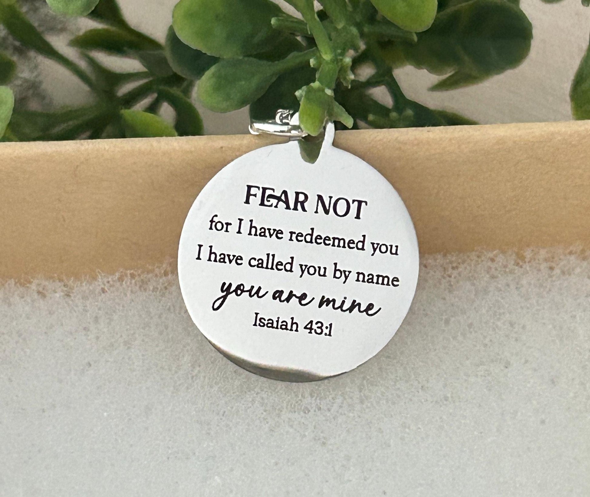 Fear not for I have redeemed you Bible Verse Silver Necklace, Isaiah 43:1, Christian Jewelry Gifts, Scripture Personalized engraved Necklace
