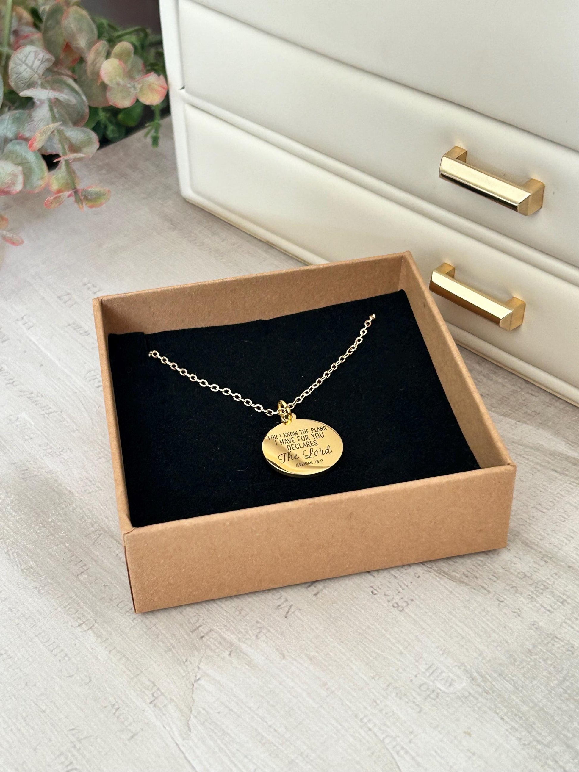 For I Know the Plans I Have For You Bible Verse Necklace Jeremiah 29:11, Christian Gifts, Scripture Jewelry, Motivational Gifts, baptism