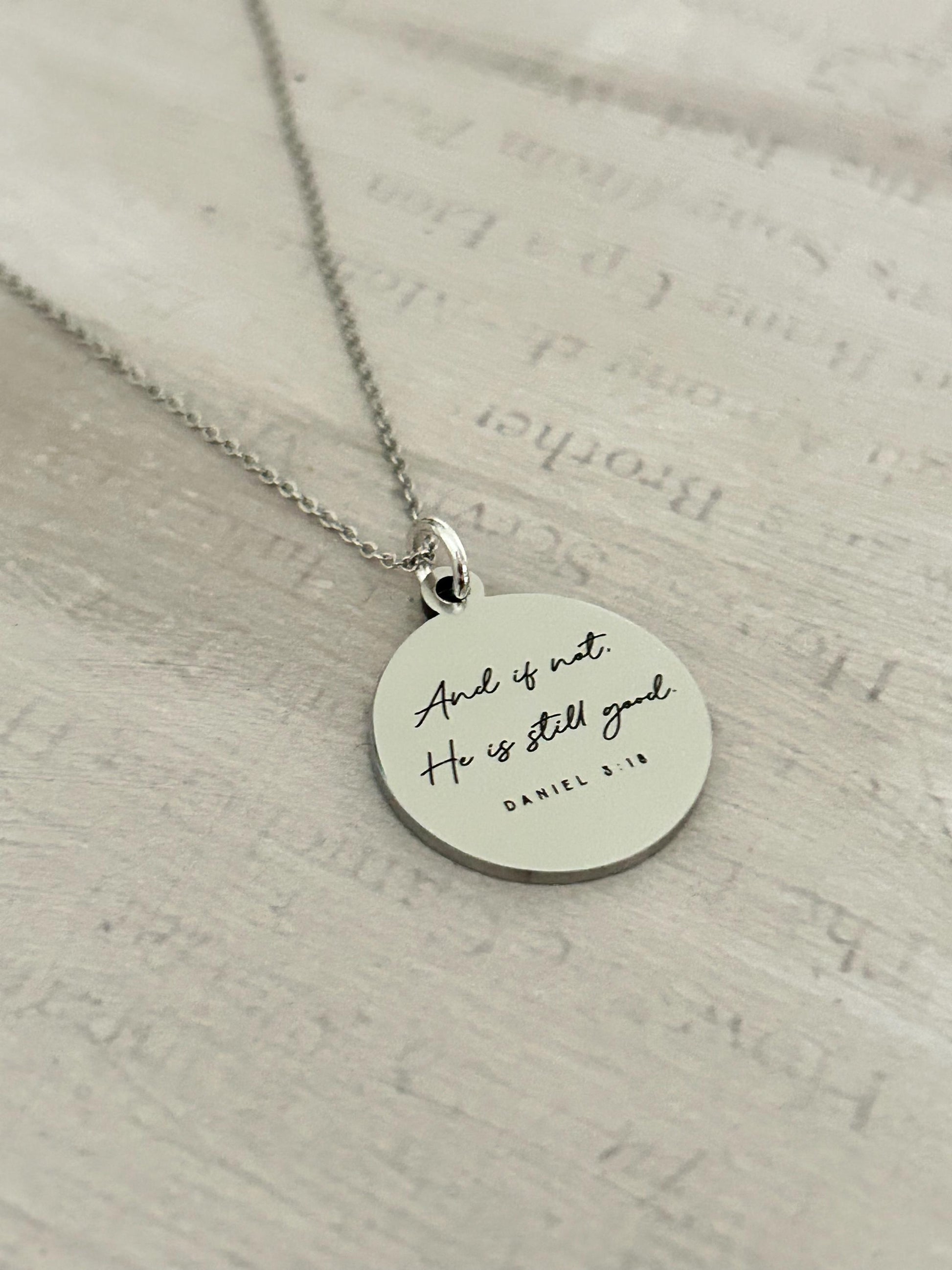 An if not He is still good bible verse Necklace, Daniel 3:18, Christian Gifts, Scripture Jewelry, Motivational Necklace, Religious Gifts