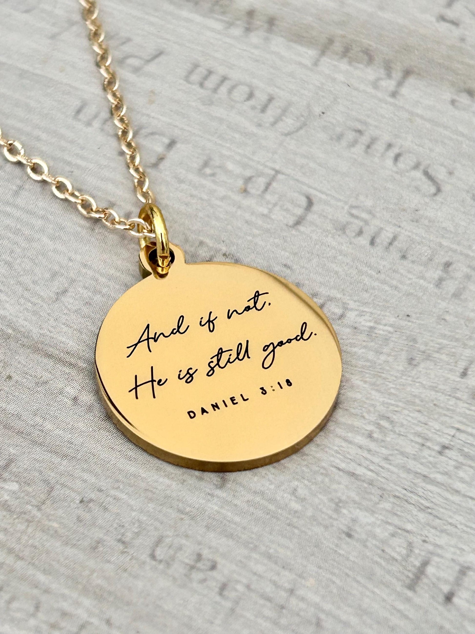 And if not He is still good bible verse Necklace, Daniel 3:18, Christian Gifts, Motivational Jewelry, Inspirational Jewelry