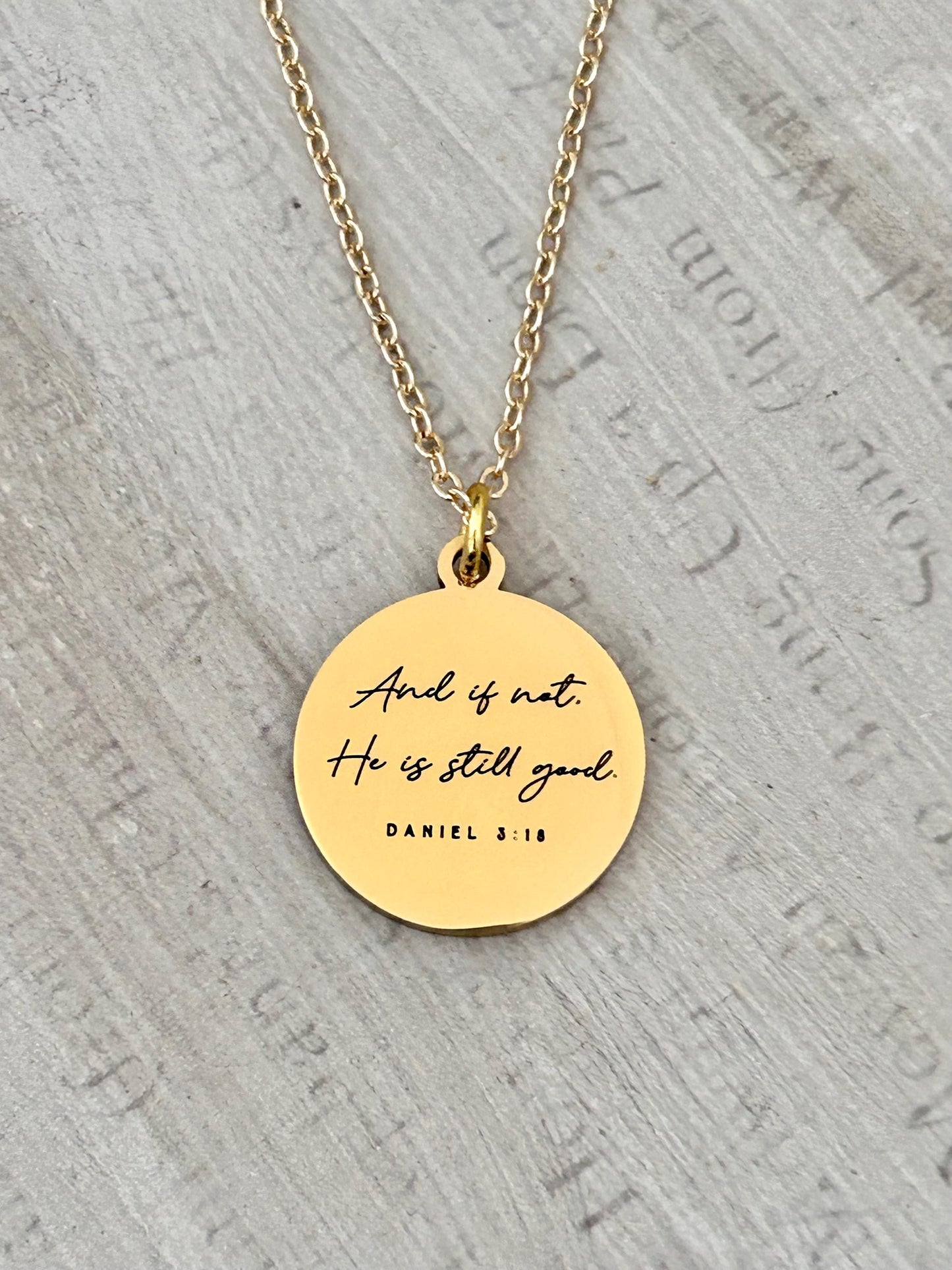 And if not He is still good bible verse Necklace, Daniel 3:18, Christian Gifts, Scripture Motivational Jewelry, Personalized Custom Necklace