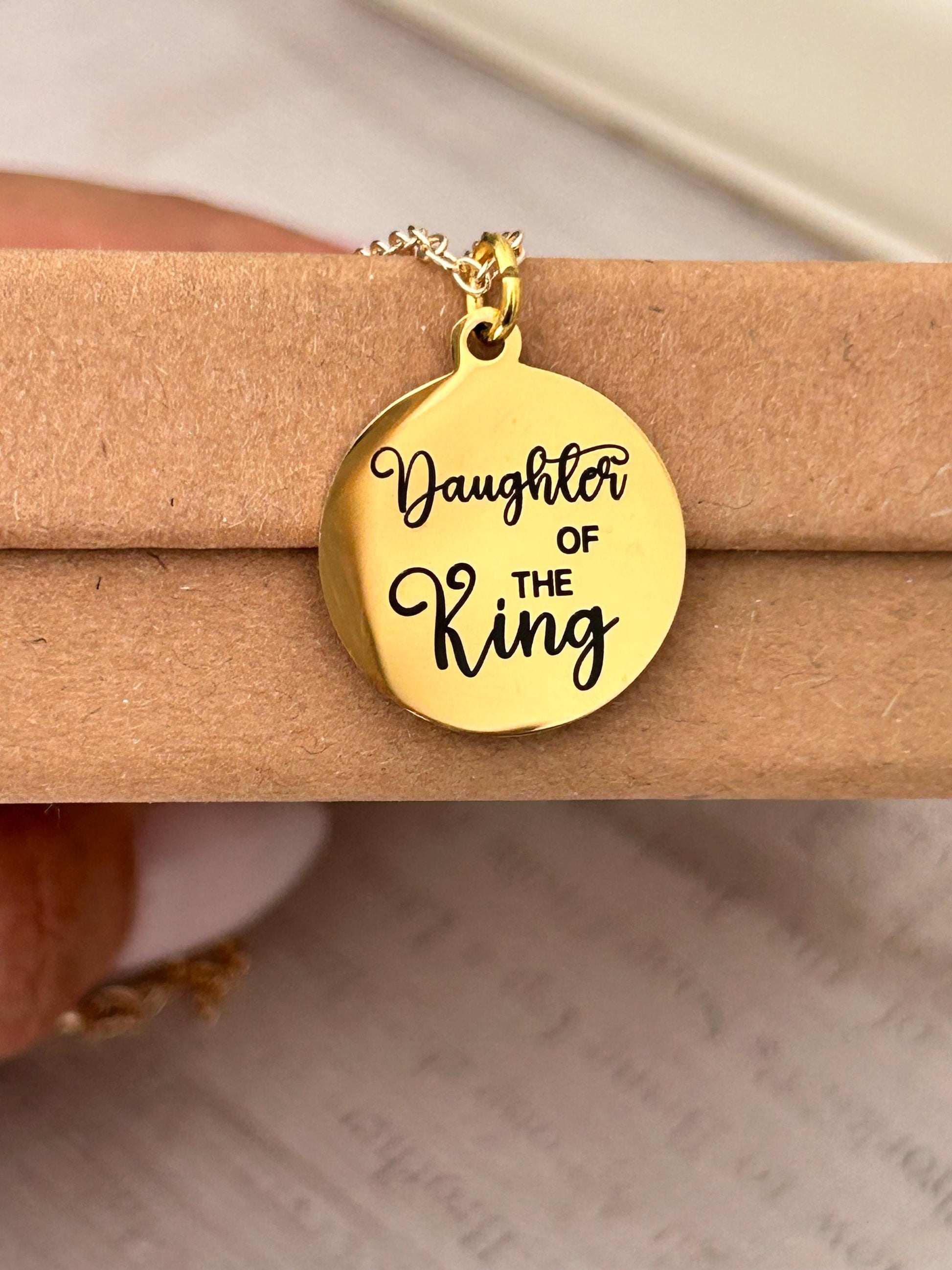 Daughter of The King Necklace, Gifts for Daughter, Princess Necklace, Personalized Jewelry, Birthday gift for Her, Faith Jewelry, Baptism