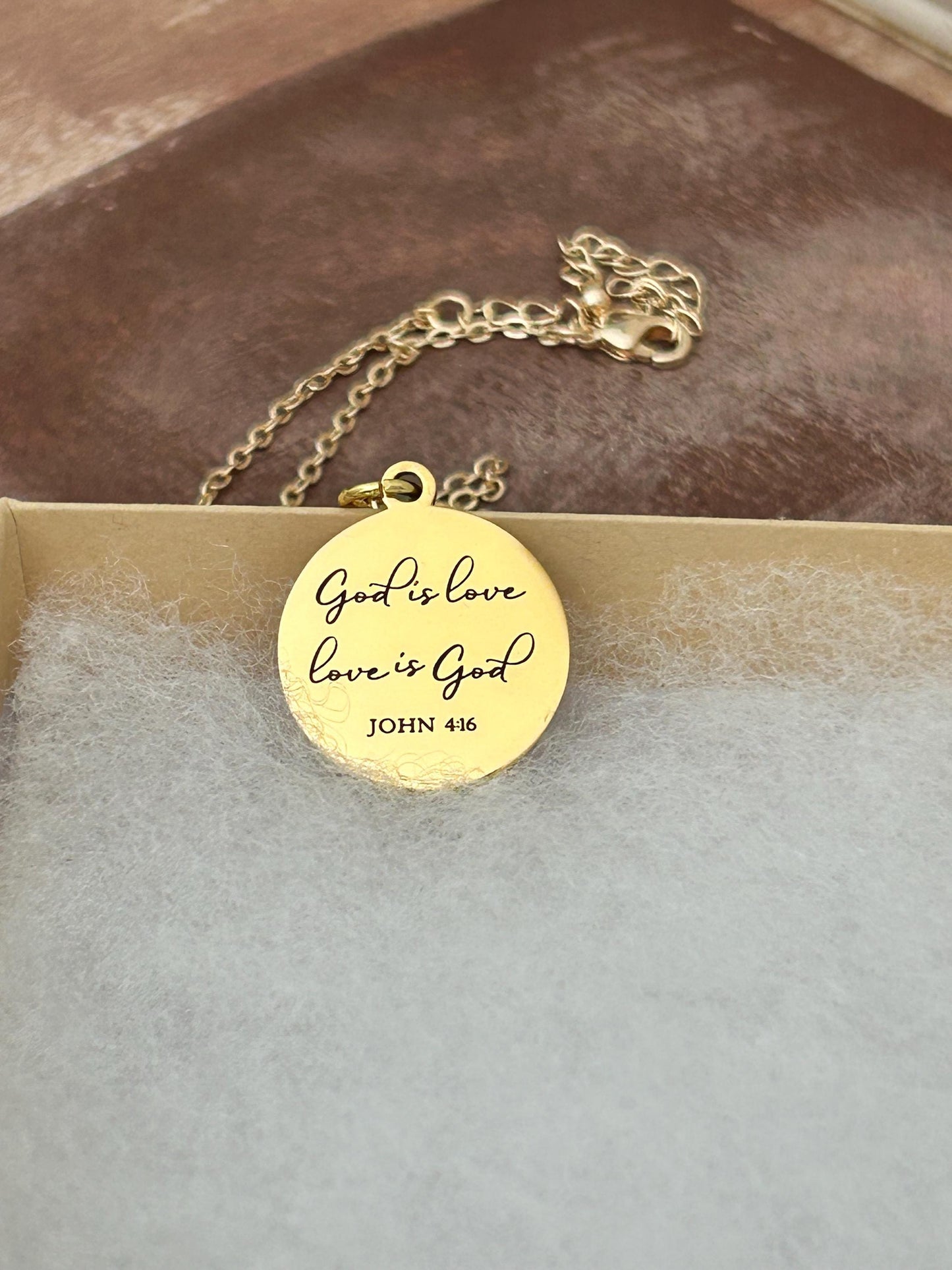 God is Love Bible Verse Necklace, John 4:16, Christian Women Gifts, Faith Jewelry, Scripture Quote Necklace, Baptism, Custom Birthday Gift