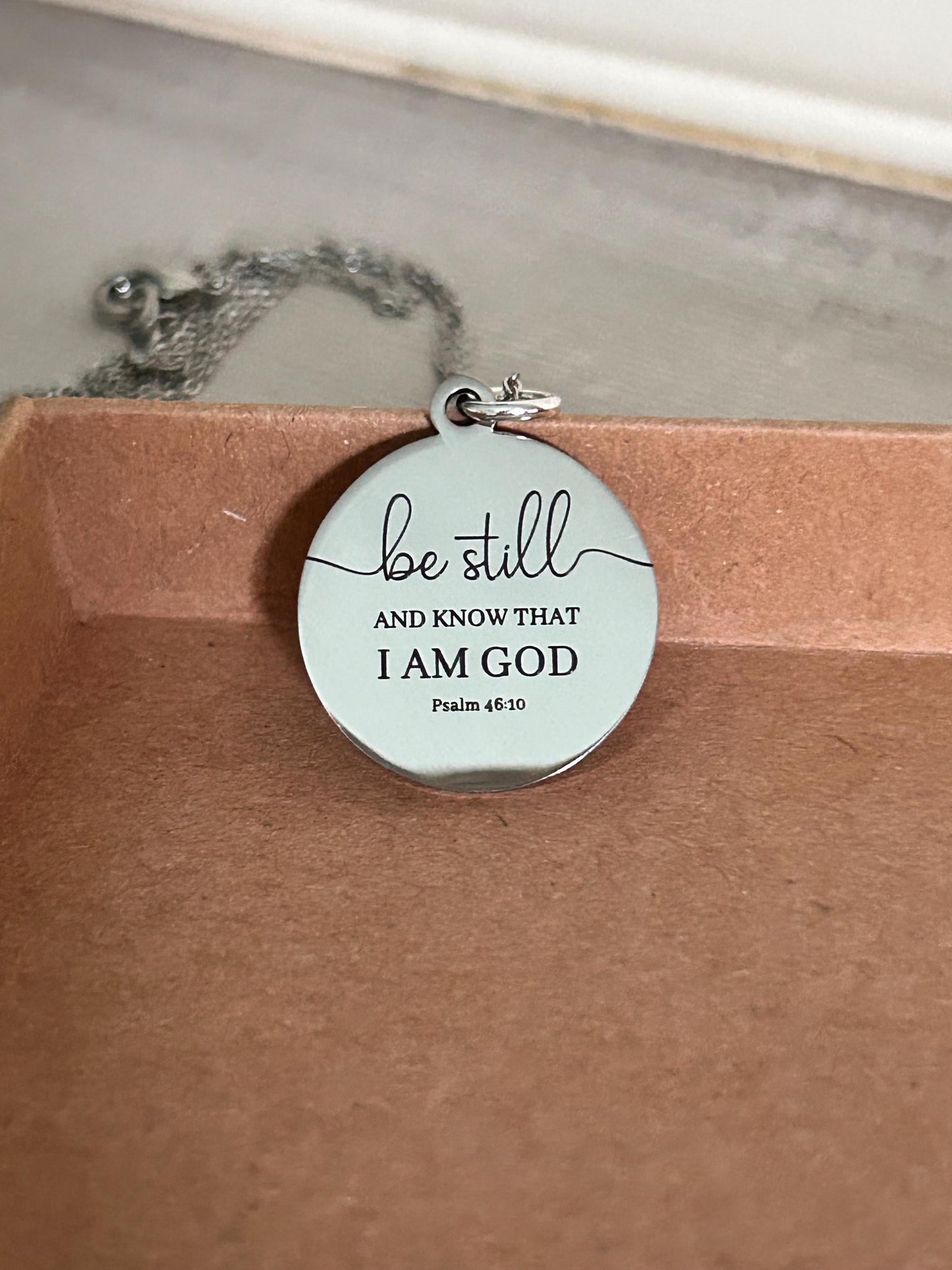 Be Still and Know I am God bible verse Necklace, Psalm 46:10, Christian Gifts, Scripture Motivational Jewelry, Personalized Custom Necklace