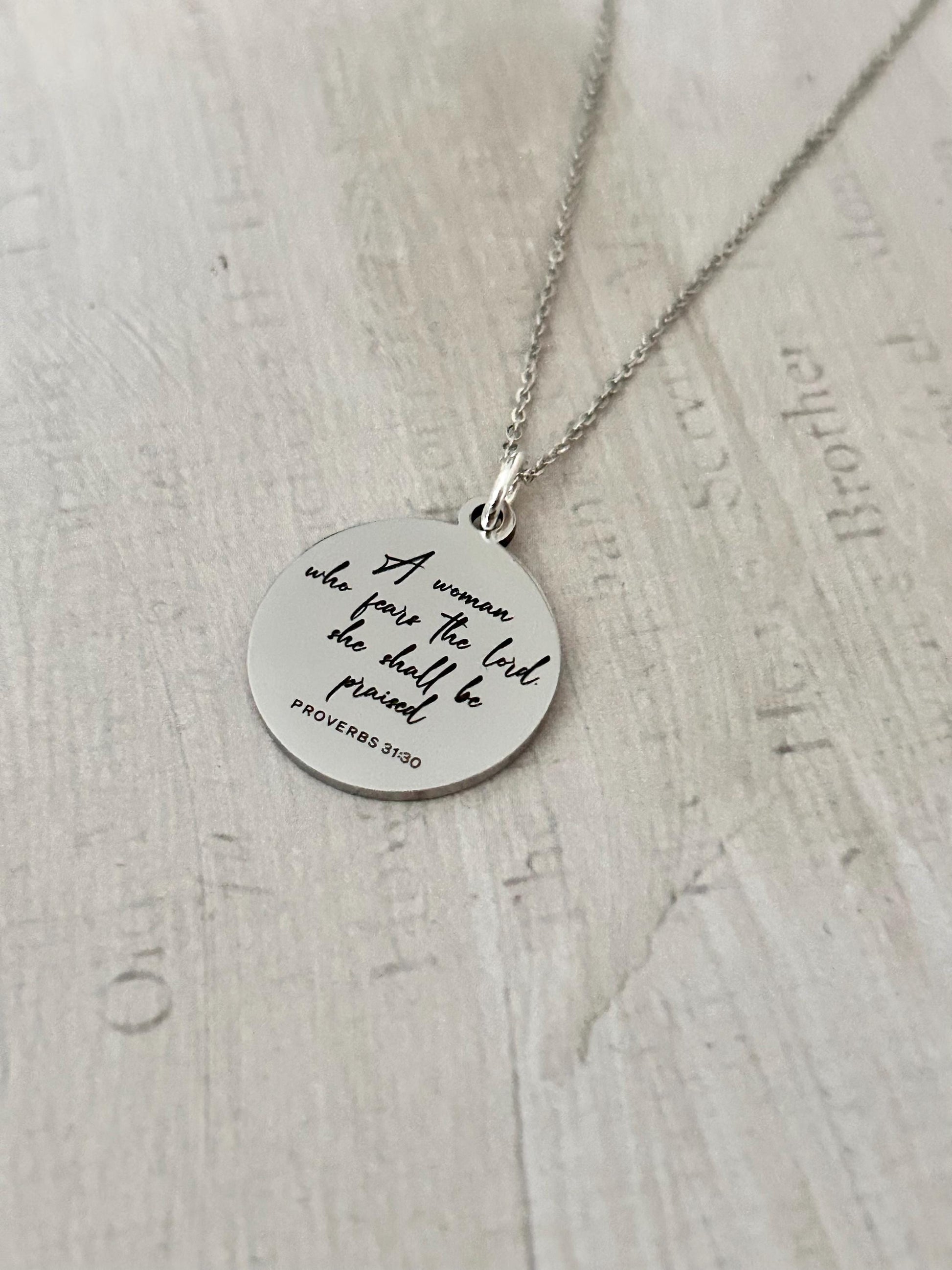 Proverbs 31 Women Christian Necklace, A Woman who fears The Lord, Christian Gifts, Bible Verse Necklace, Proverbs Woman, Retreat Gifts