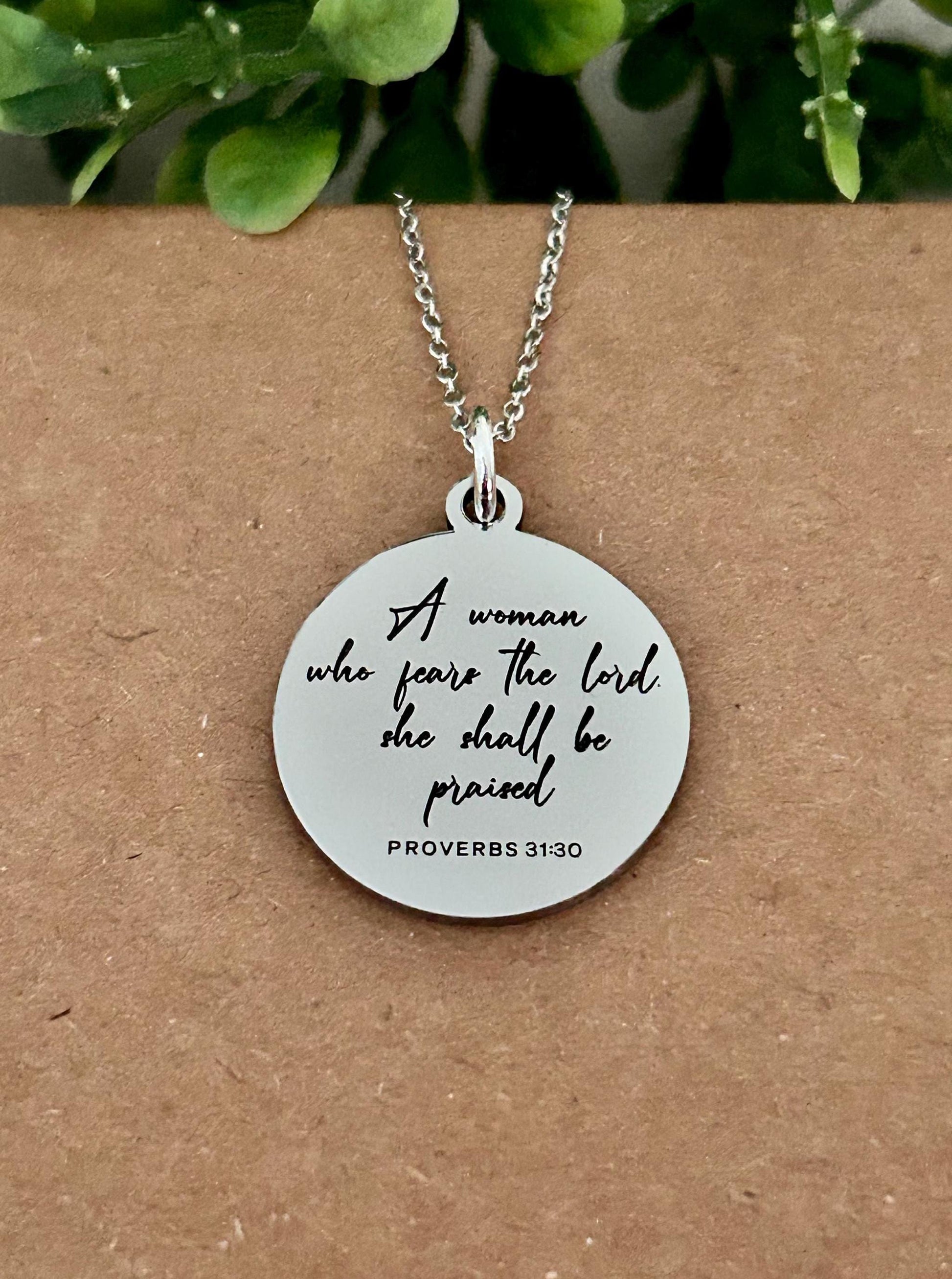 Proverbs 31 Women Christian Necklace, A Woman who fears The Lord, Christian Gifts, Bible Verse Necklace, Proverbs Woman, Retreat Gifts