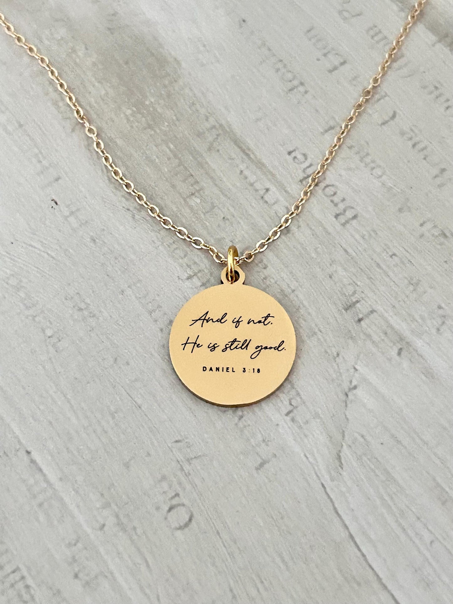 And if not He is still good bible verse Necklace, Daniel 3:18, Christian Gifts, Scripture Motivational Jewelry, Personalized Custom Necklace