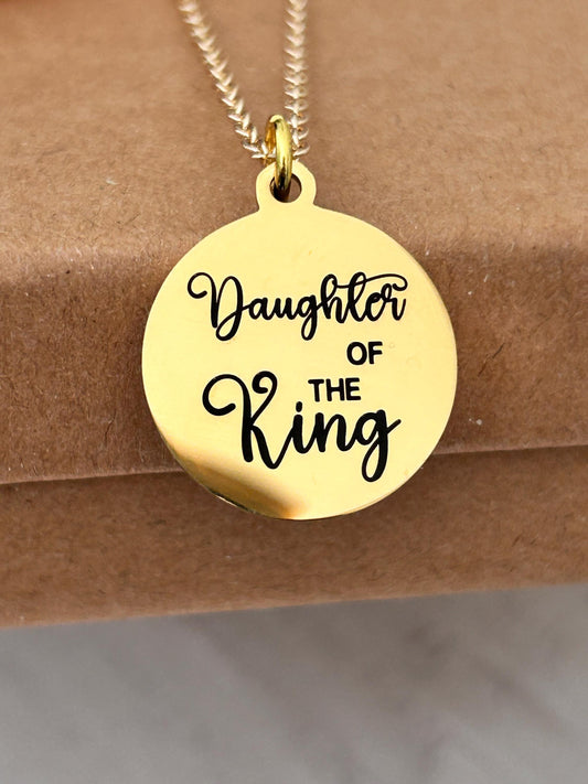 Daughter of The King Necklace, Gifts for Daughter, Princess Necklace, Personalized Jewelry, Birthday gift for Her, Faith Jewelry, Baptism