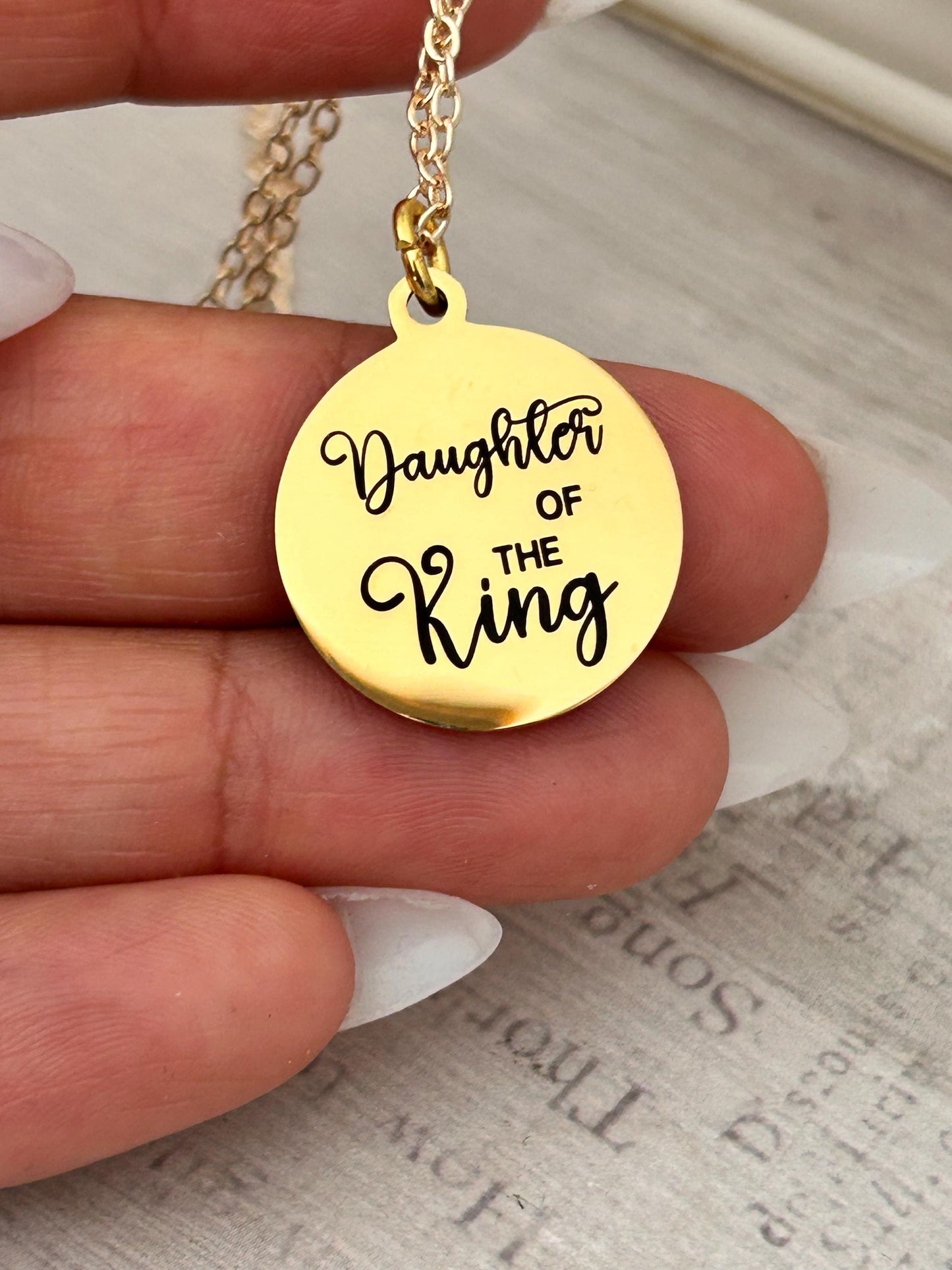 Daughter of The King Necklace, Gifts for Daughter, Princess Necklace, Personalized Jewelry, Birthday gift for Her, Faith Jewelry, Baptism