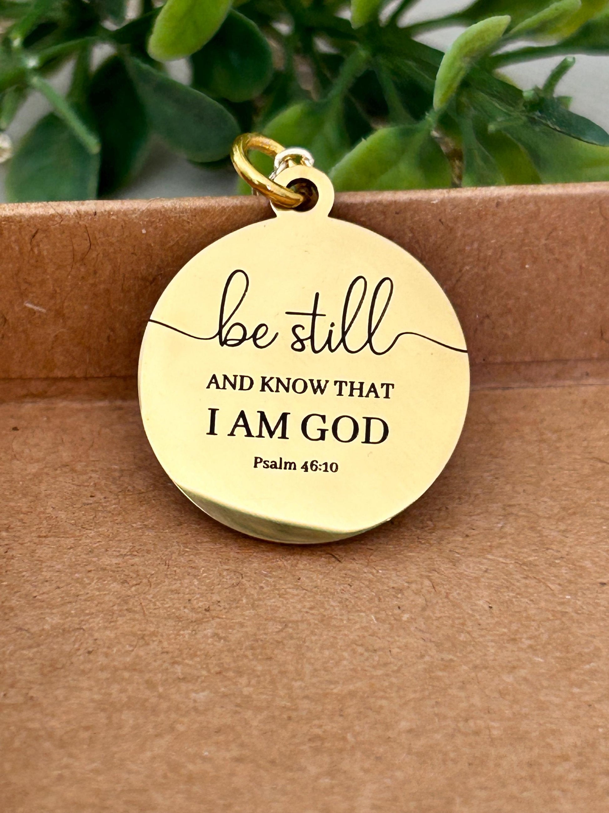 Be Still and Know I am God bible verse Necklace, Psalm 46:10, Christian Gifts, Scripture Motivational Jewelry, Personalized Custom Necklace