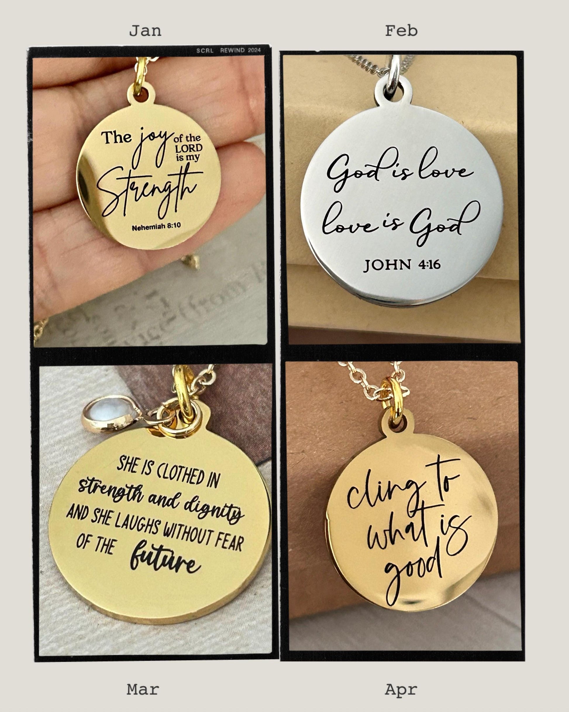 Personalized Bible Verse Necklace, Christian Jewelry, Faith Necklace, Scripture Quote Charms, Baptism, Christian Gifts, Custom Birthday Gift