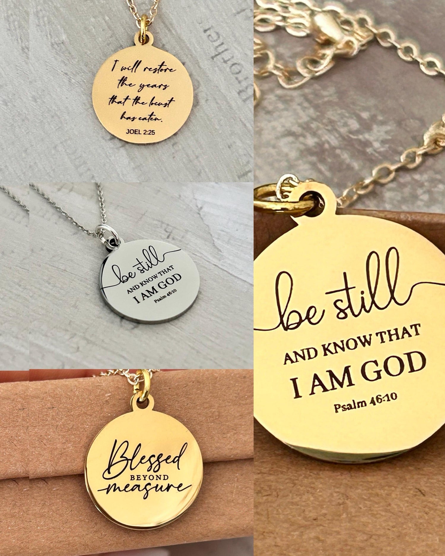 Personalized Bible Verse Necklace, Christian Jewelry, Faith Necklace, Scripture Quote Charms, Baptism, Christian Gifts, Custom Birthday Gift