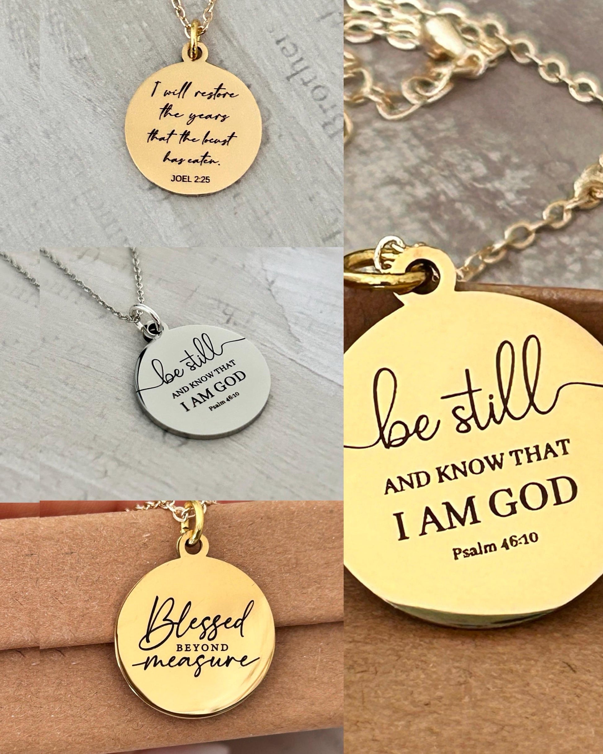 Personalized Bible Verse Necklace, Christian Jewelry, Faith Necklace, Scripture Quote Charms, Baptism, Christian Gifts, Custom Birthday Gift