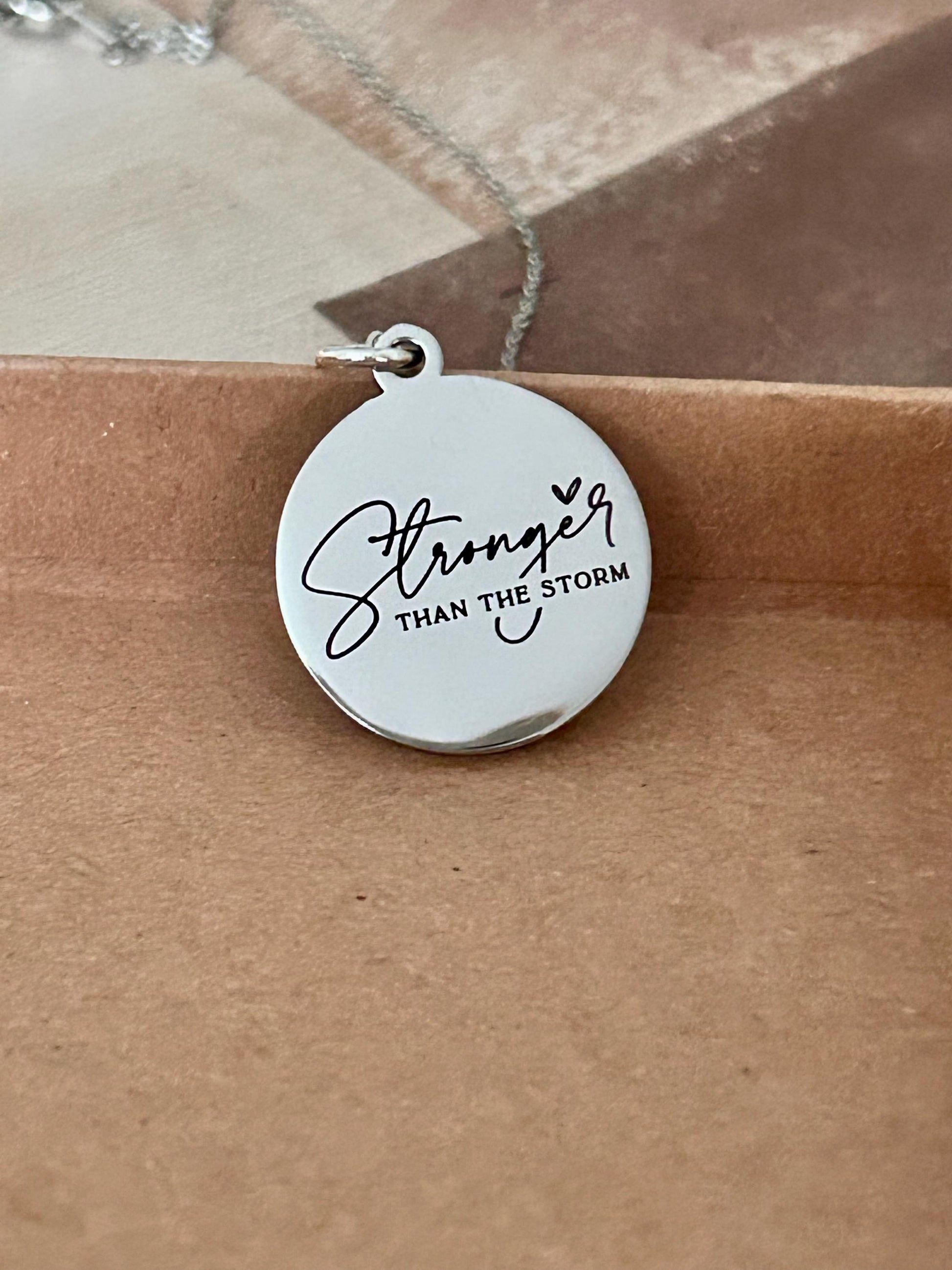 Stronger than the Storm Christian Necklace, Christian Gifts, Motivational Gifts, Gifts for Mom, Inspirational Jewelry, Strength Necklace