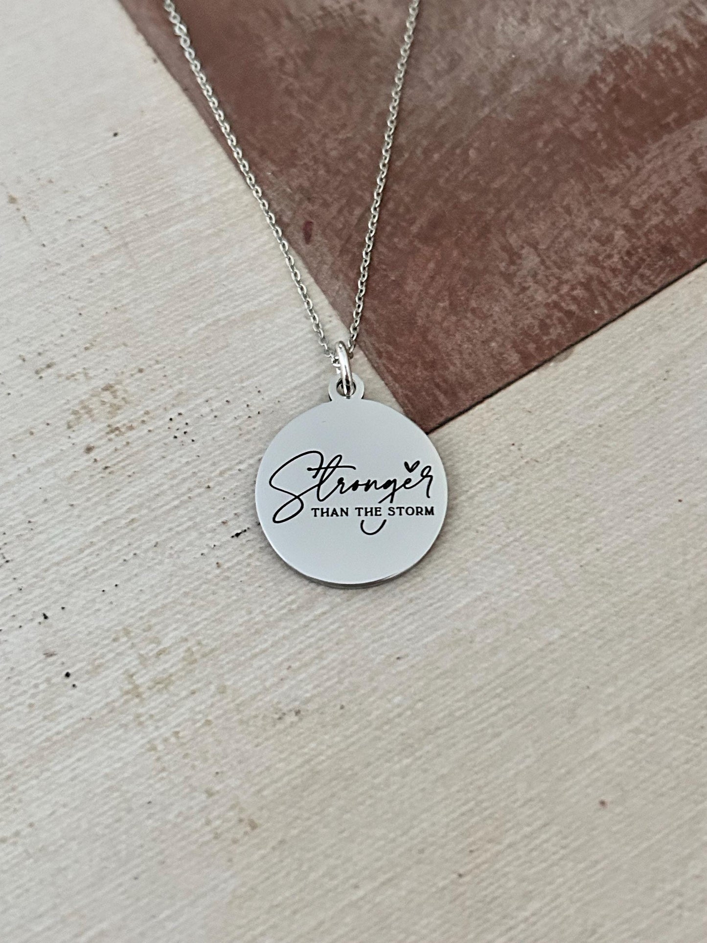 Stronger than the Storm Christian Necklace, Christian Gifts, Motivational Gifts, Gifts for Mom, Inspirational Jewelry, Strength Necklace