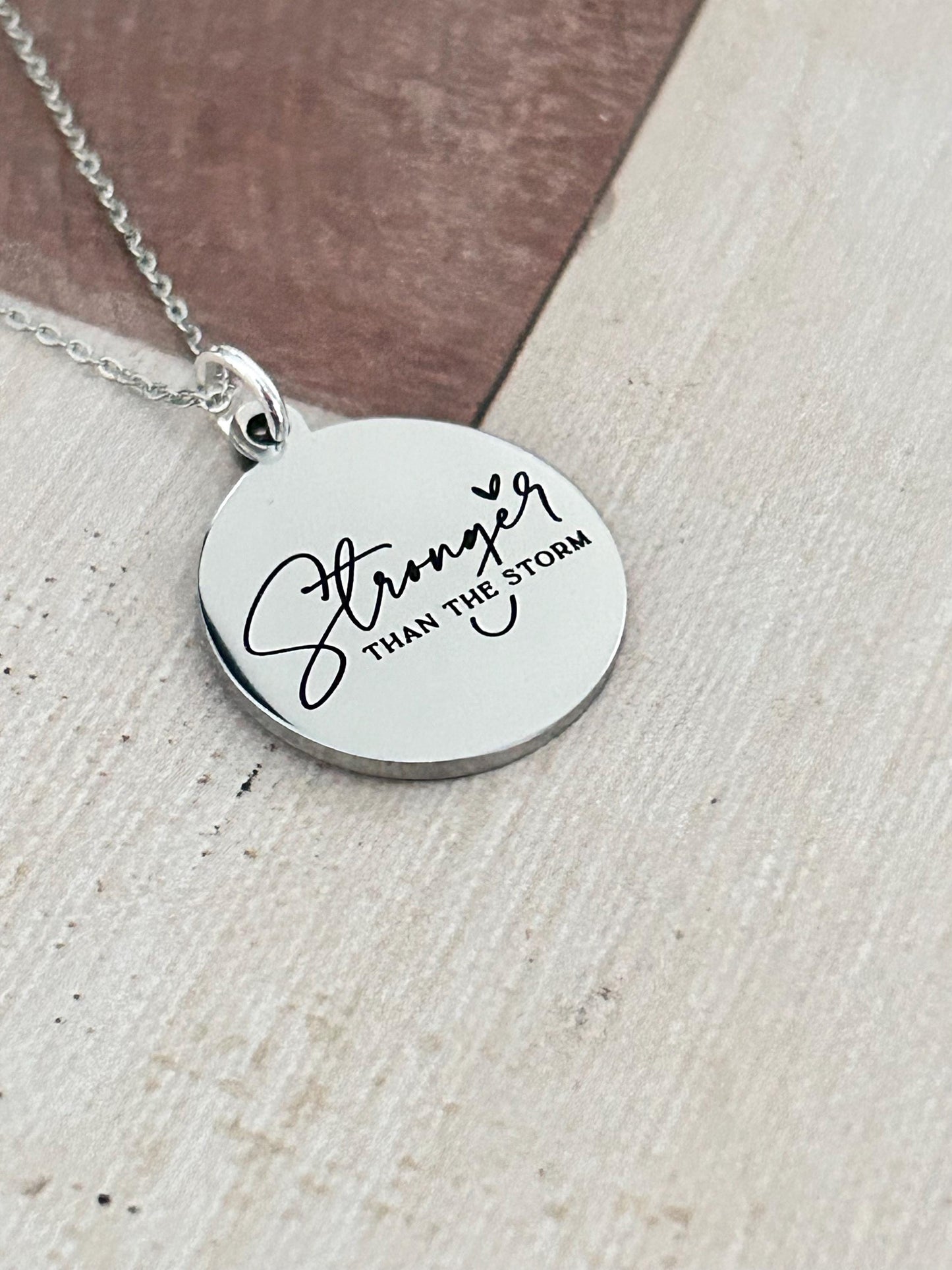 Stronger than the Storm Christian Necklace, Christian Gifts, Motivational Gifts, Gifts for Mom, Inspirational Jewelry, Strength Necklace