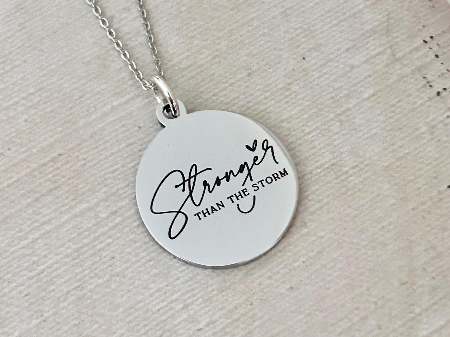 Stronger than the Storm Christian Necklace, Christian Gifts, Motivational Gifts, Gifts for Mom, Inspirational Jewelry, Strength Necklace