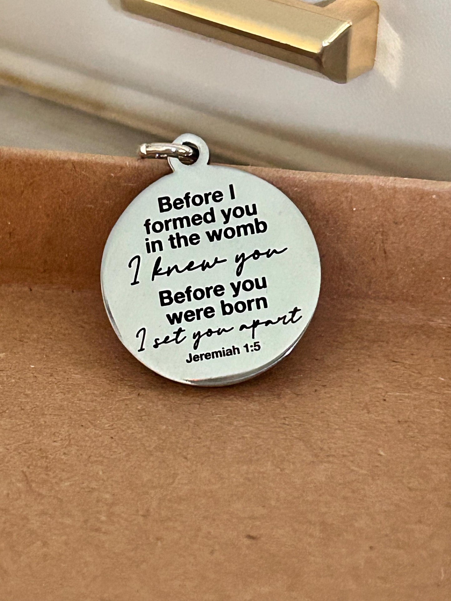 Before I formed you in the womb bible verse Necklace, Christian Gift, Jeremiah 1:5 Scripture, New Mom, Choose Life, Pregnancy Gift, Adoption