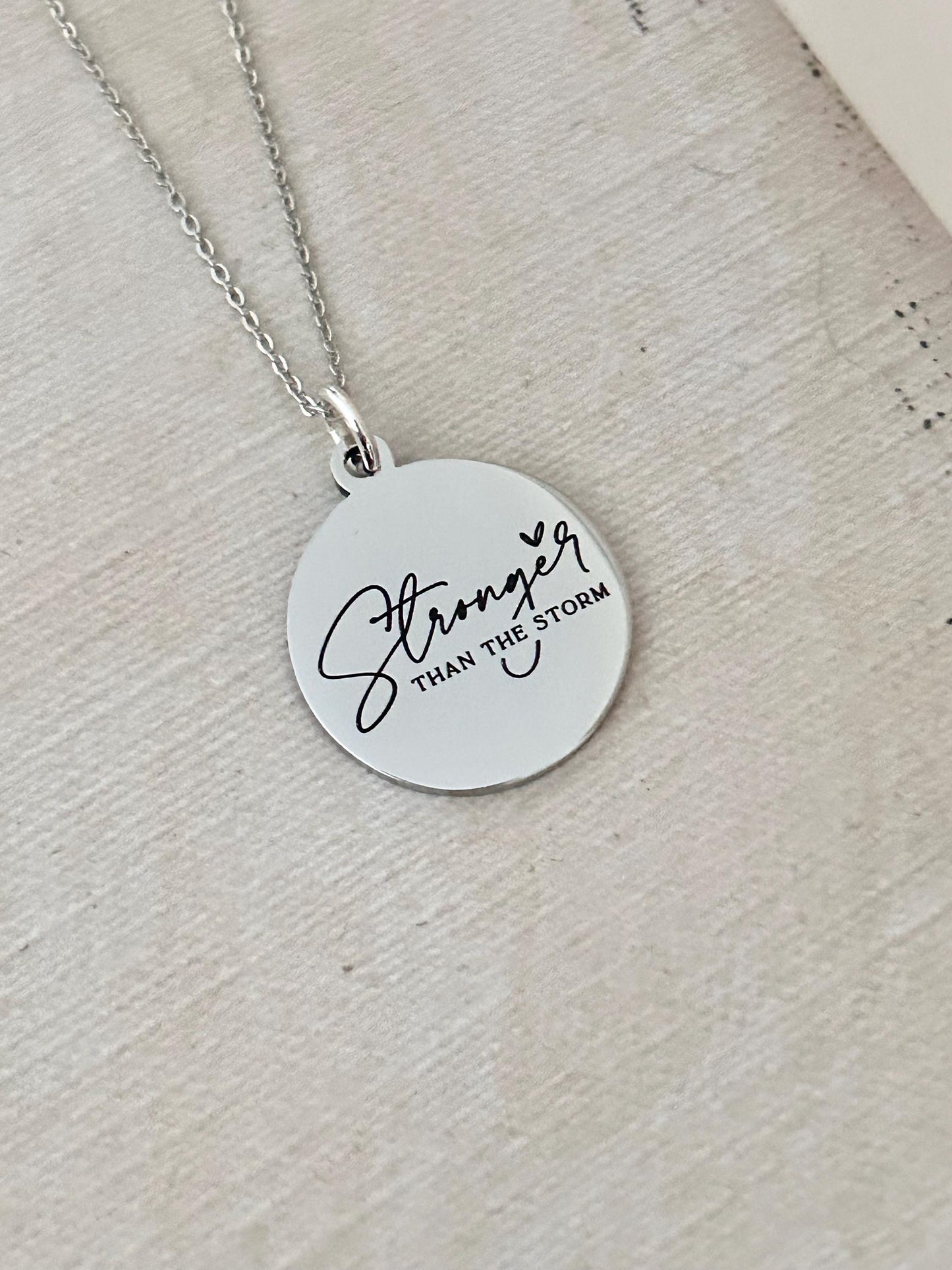 Stronger than the Storm Christian Necklace, Christian Gifts, Motivational Gifts, Gifts for Mom, Inspirational Jewelry, Strength Necklace