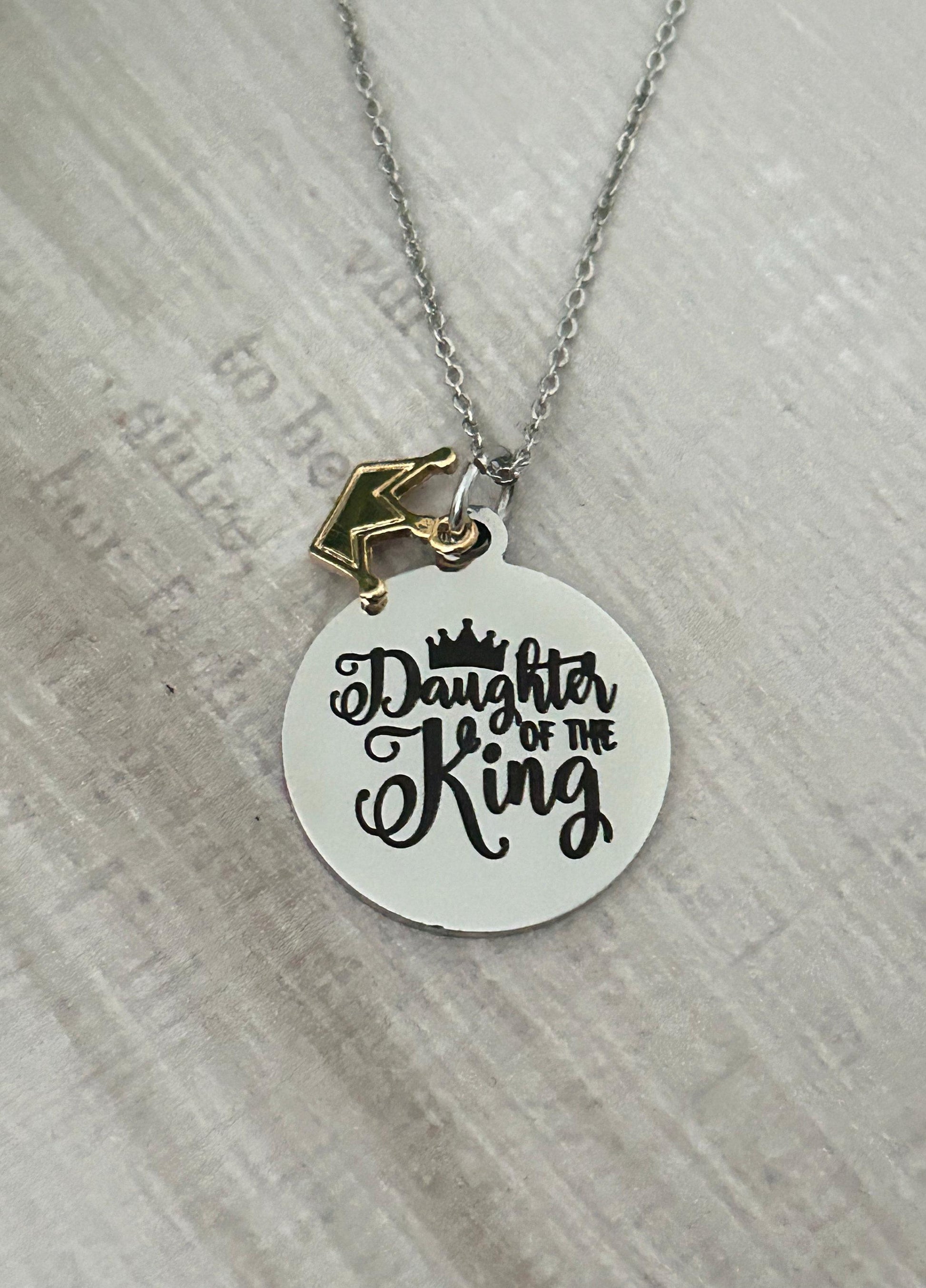 Crown necklace Daughter of the King Christian Gift Christian necklaces Gift for girls Confirmation gift Princess Crown Personalized Necklace