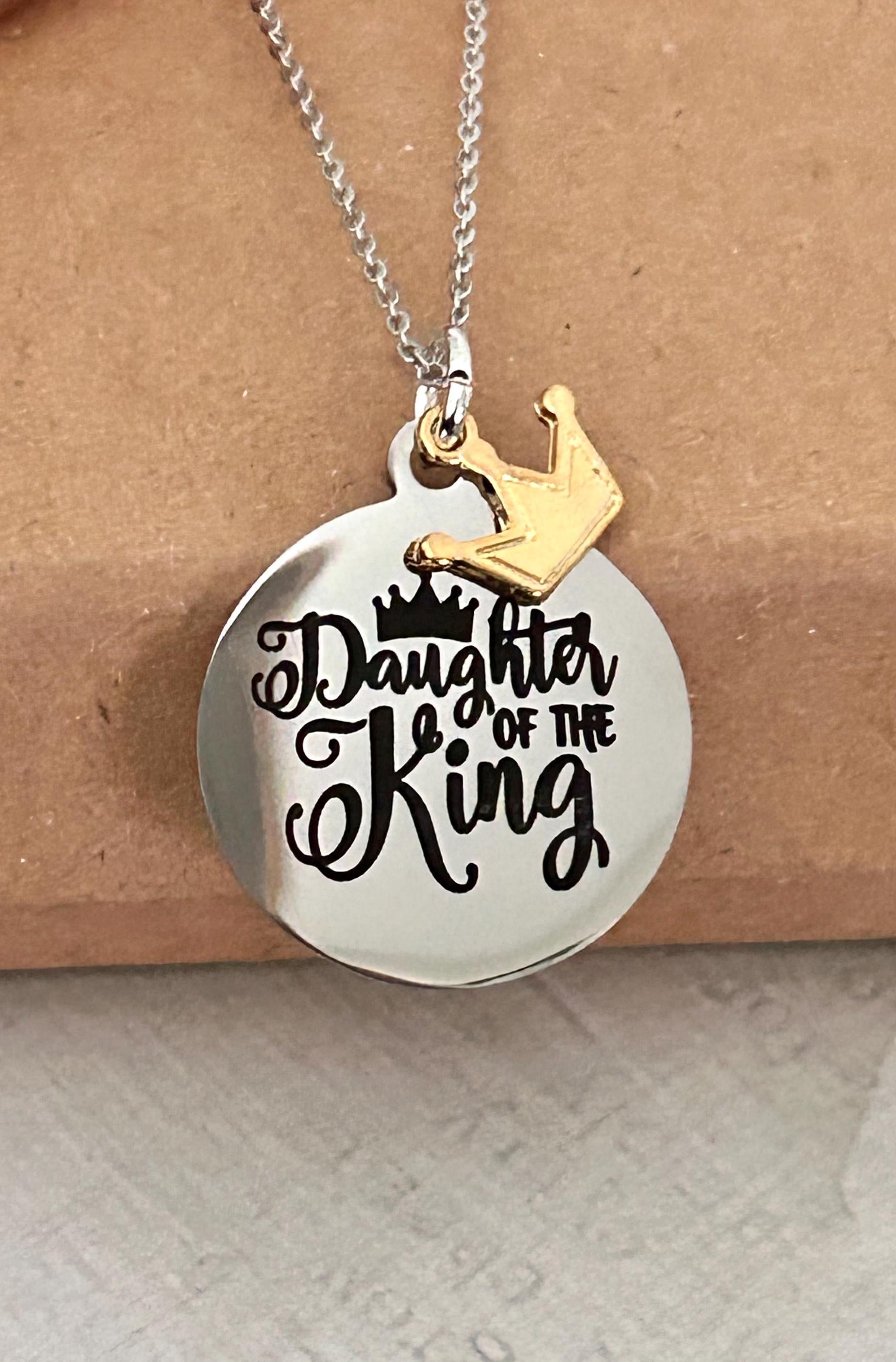 Crown necklace Daughter of the King Christian Gift Christian necklaces Gift for girls Confirmation gift Princess Crown Personalized Necklace