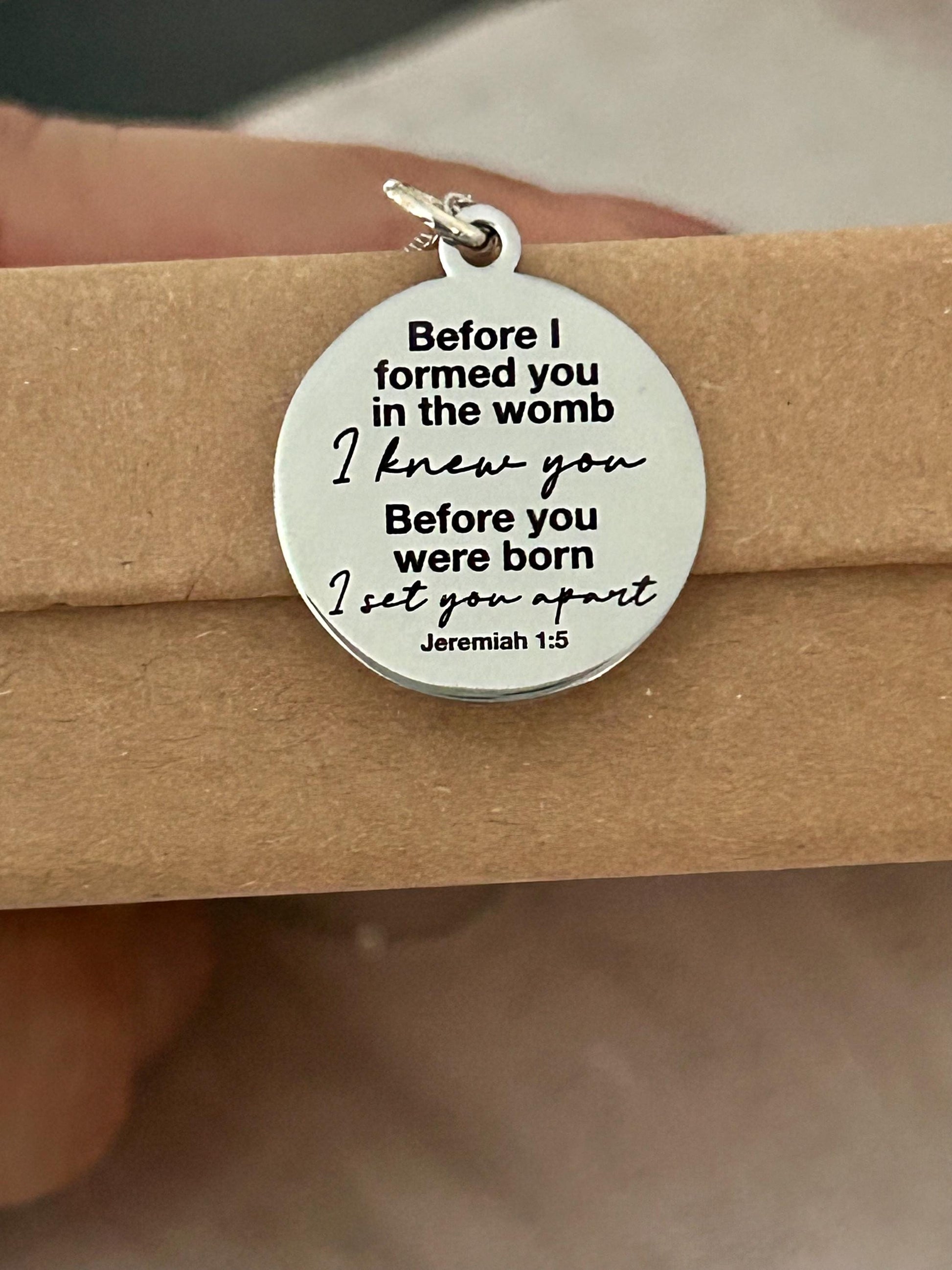 Before I formed you in the womb bible verse Necklace, Christian Gift, Jeremiah 1:5 Scripture, New Mom, Choose Life, Pregnancy Gift, Adoption