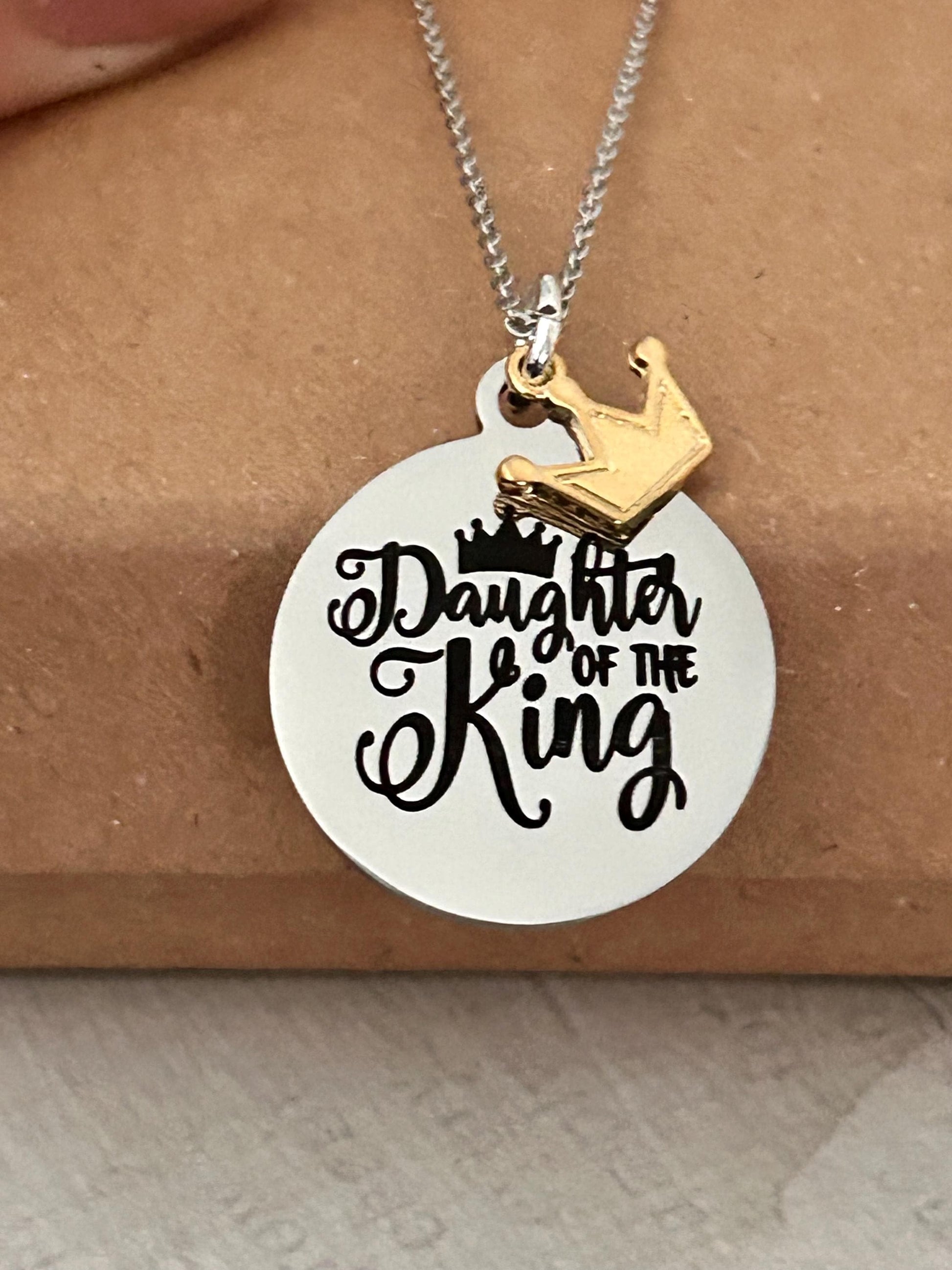 Crown necklace Daughter of the King Christian Gift Christian necklaces Gift for girls Confirmation gift Princess Crown Personalized Necklace