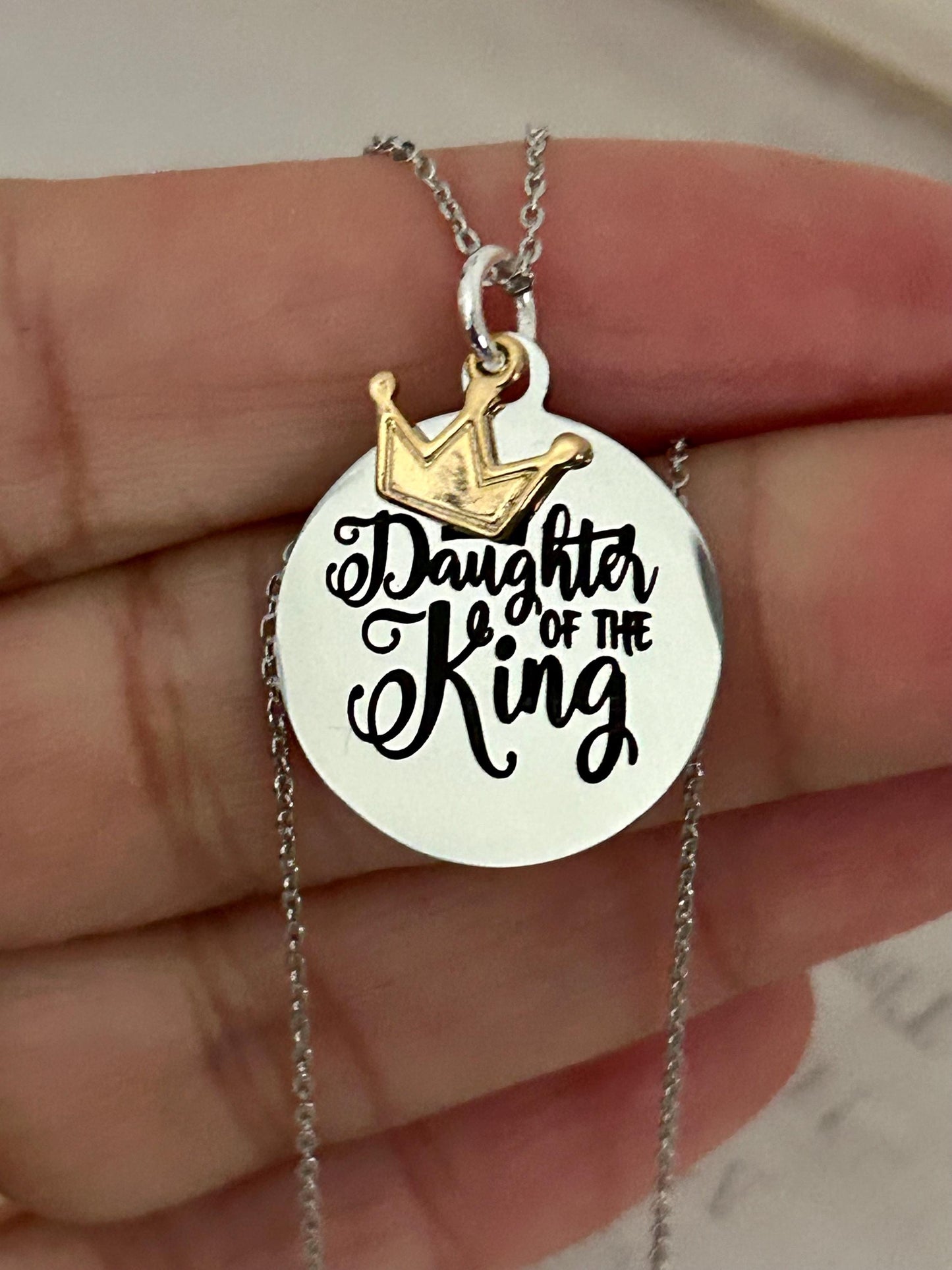 Crown necklace Daughter of the King Christian Gift Christian necklaces Gift for girls Confirmation gift Princess Crown Personalized Necklace