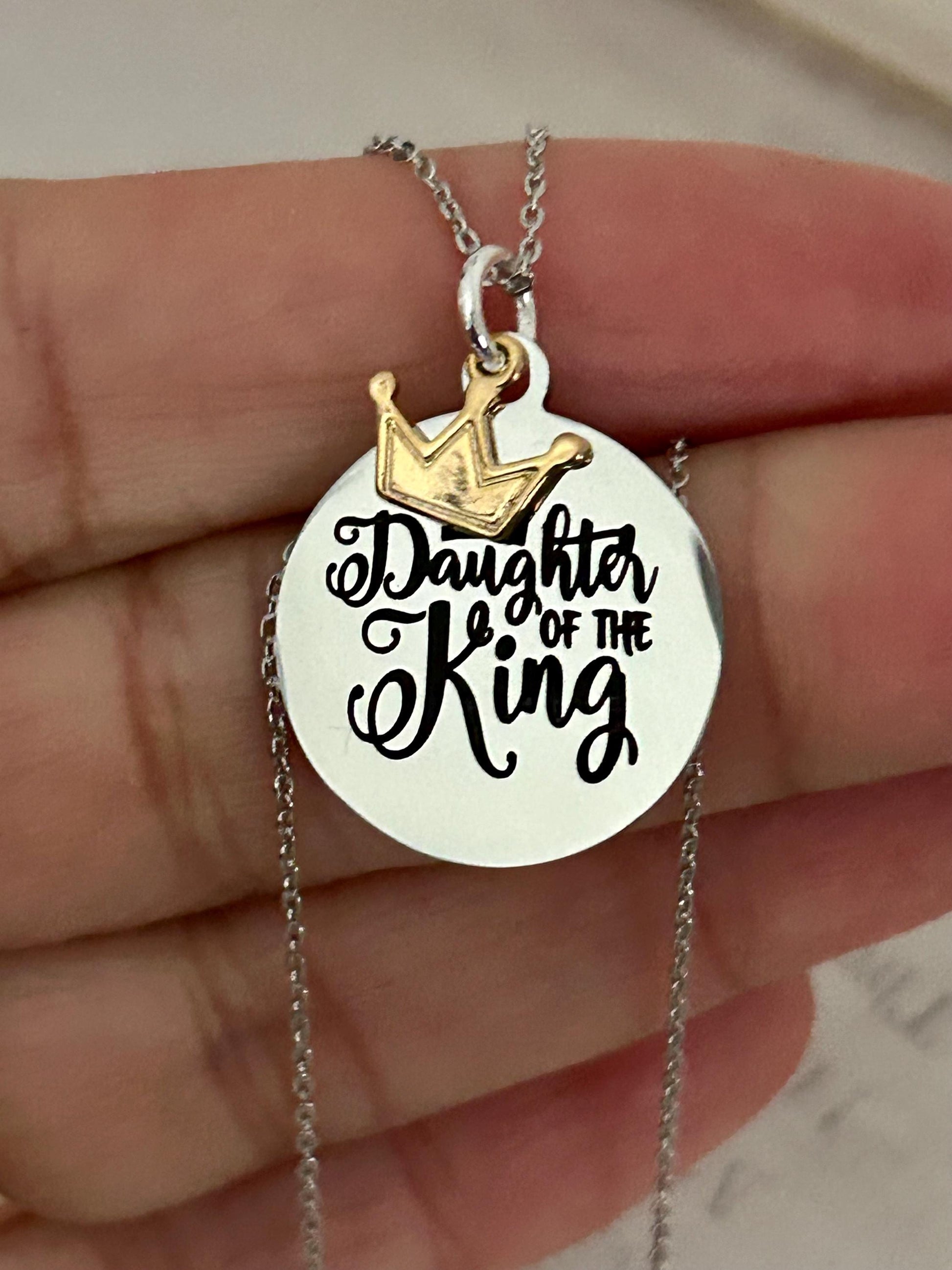 Crown necklace Daughter of the King Christian Gift Christian necklaces Gift for girls Confirmation gift Princess Crown Personalized Necklace
