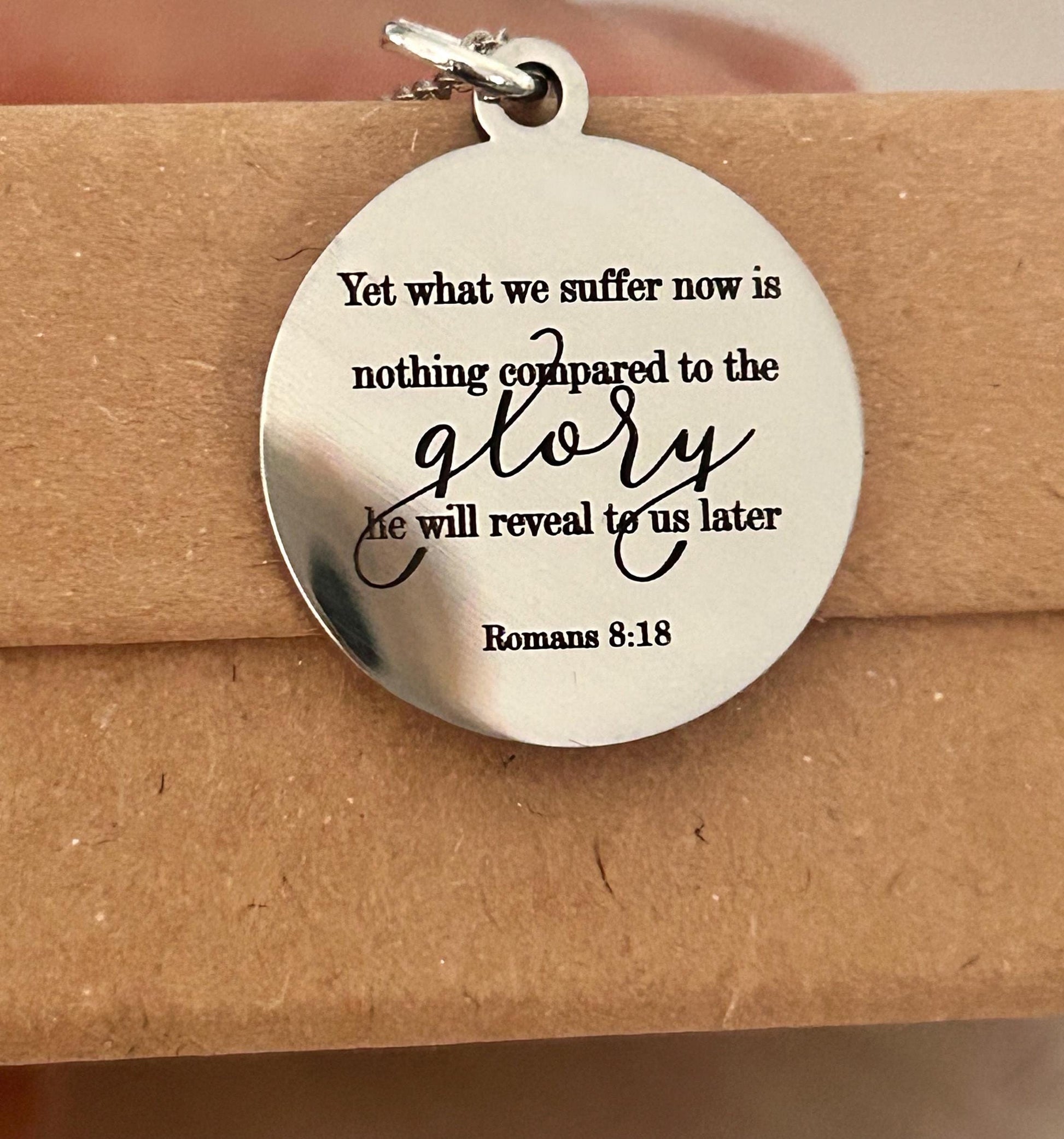 Christian Quote Romans 8:18 Bible Verse Necklace, Christian Gifts for Women, Scripture Jewelry, Meaningful Gifts, Motivational Jewelry