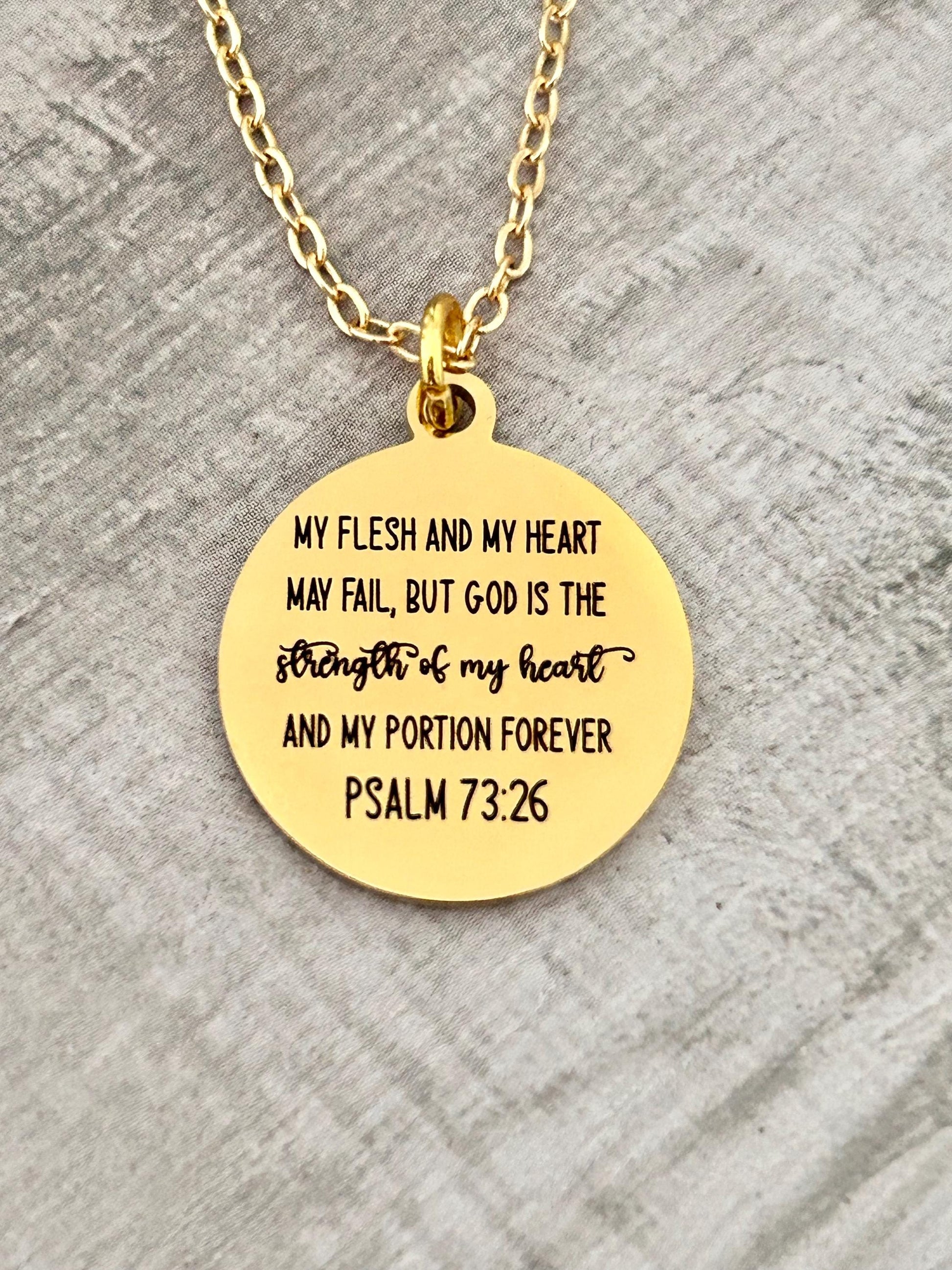 Psalm 73:26 But God Bible Verse Necklace, My Flesh and My heart may fail, Christian Gifts, Scripture Jewelry, Get well motivational gifts