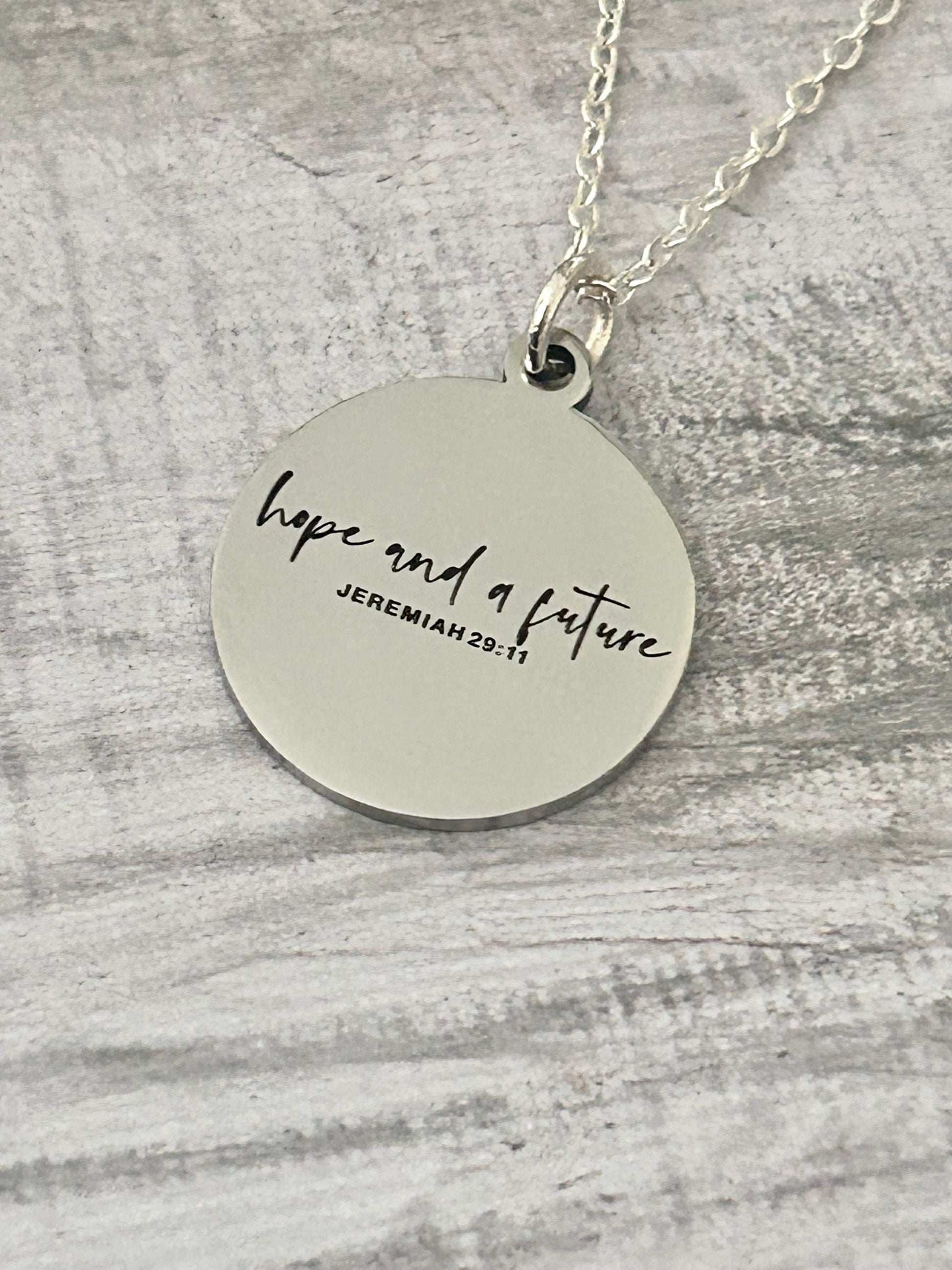 Hope and a Future Bible Verse Necklace, Jeremiah 29:11, Christian Gifts, Scripture Jewelry, Motivational Gift, Hope Necklace, Baptism Gift