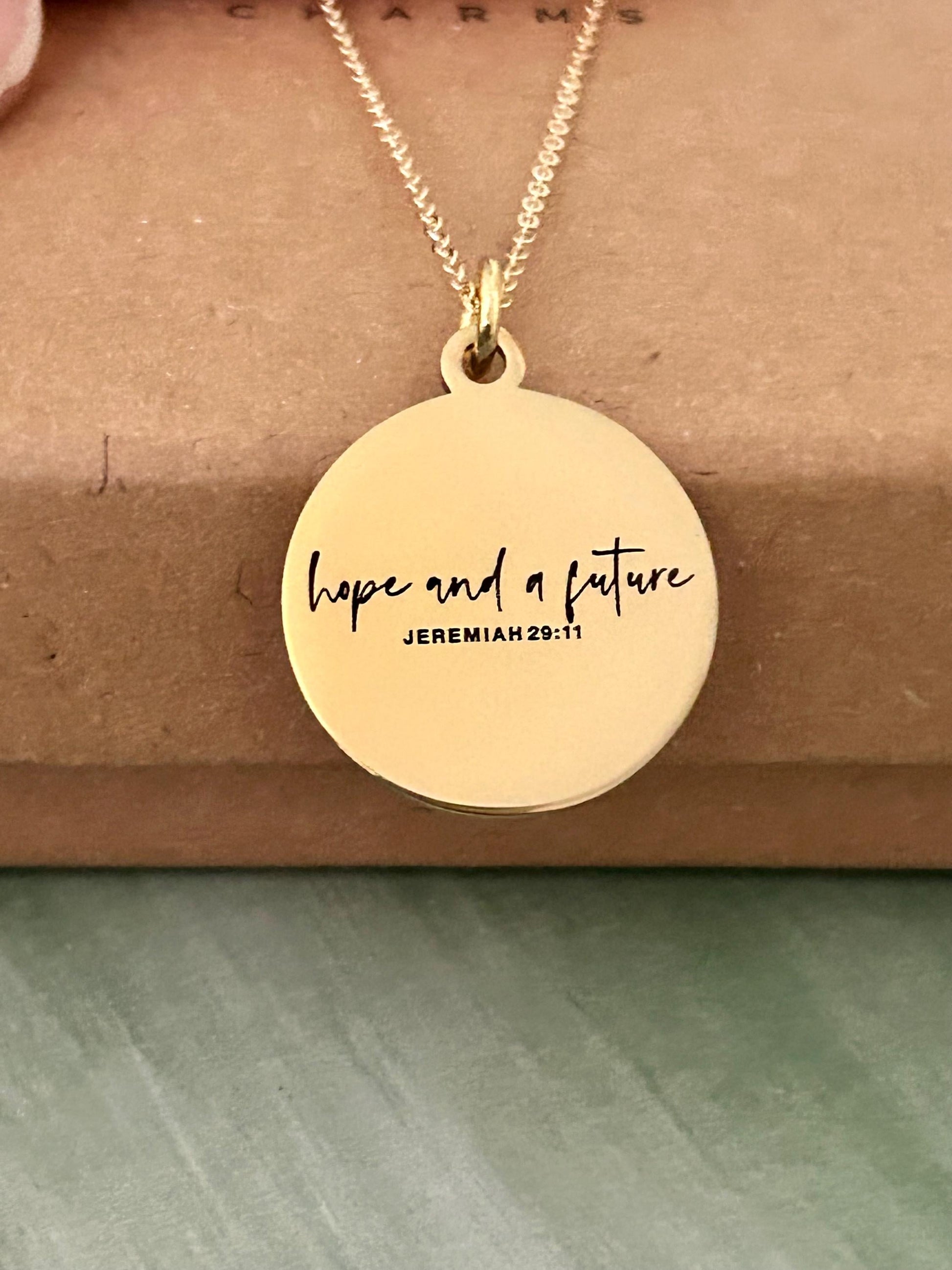 Hope and a Future Custom Bible Verse Necklace, Jeremiah 29:11, Christian Gifts, Scripture Jewelry, Motivational Gift, Hope Necklace, Baptism