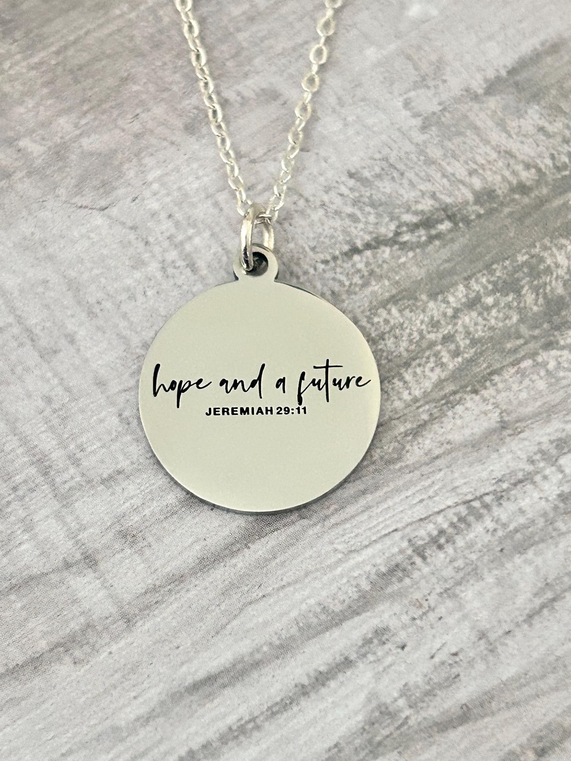 Hope and a Future Bible Verse Necklace, Jeremiah 29:11, Christian Gifts, Scripture Jewelry, Motivational Gift, Hope Necklace, Baptism Gift