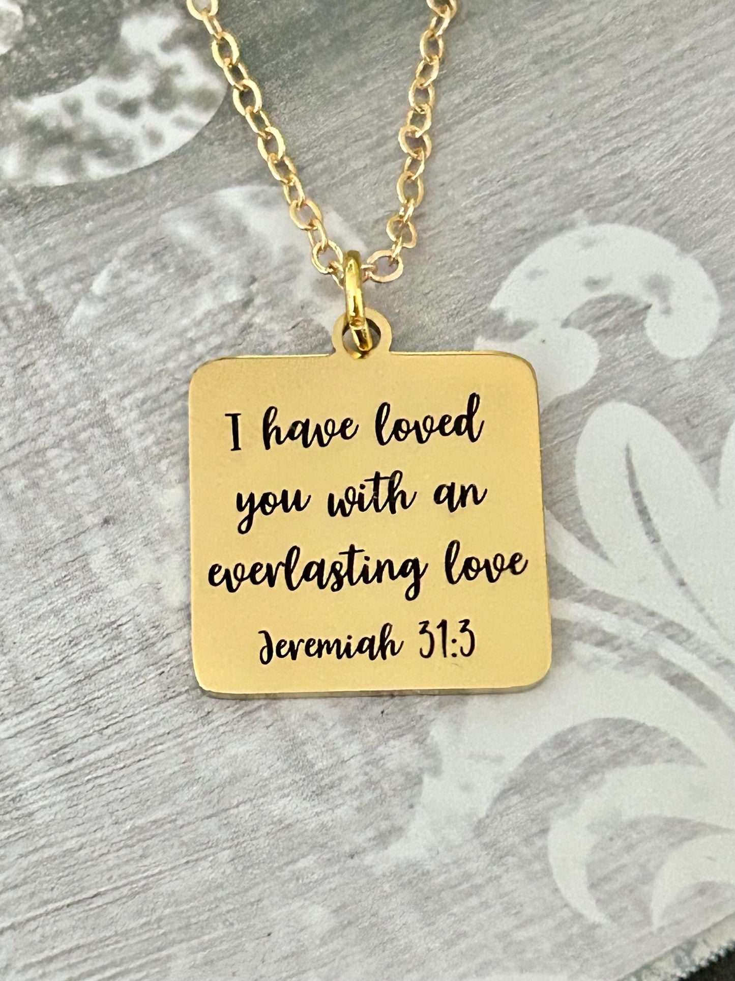 I have Loved you with an Everlasting Love Bible Verse Necklace, Christian Gifts, Scripture Jewelry, Meaningful Gift, Motivational jewelry