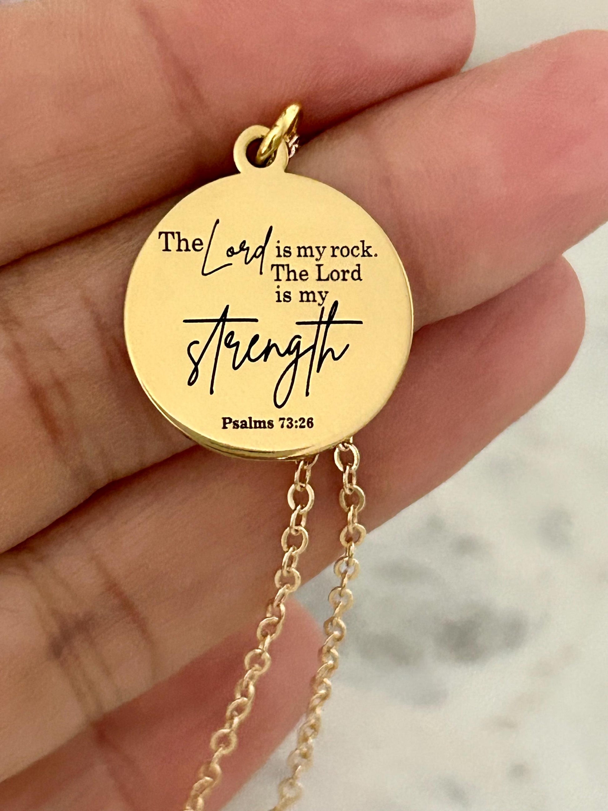 The Lord is My Rock Bible Verse Necklace, Christian Jewelry, Christian Gift, Motivational Gifts, Baptism, Scripture Necklace, Easter Jewelry