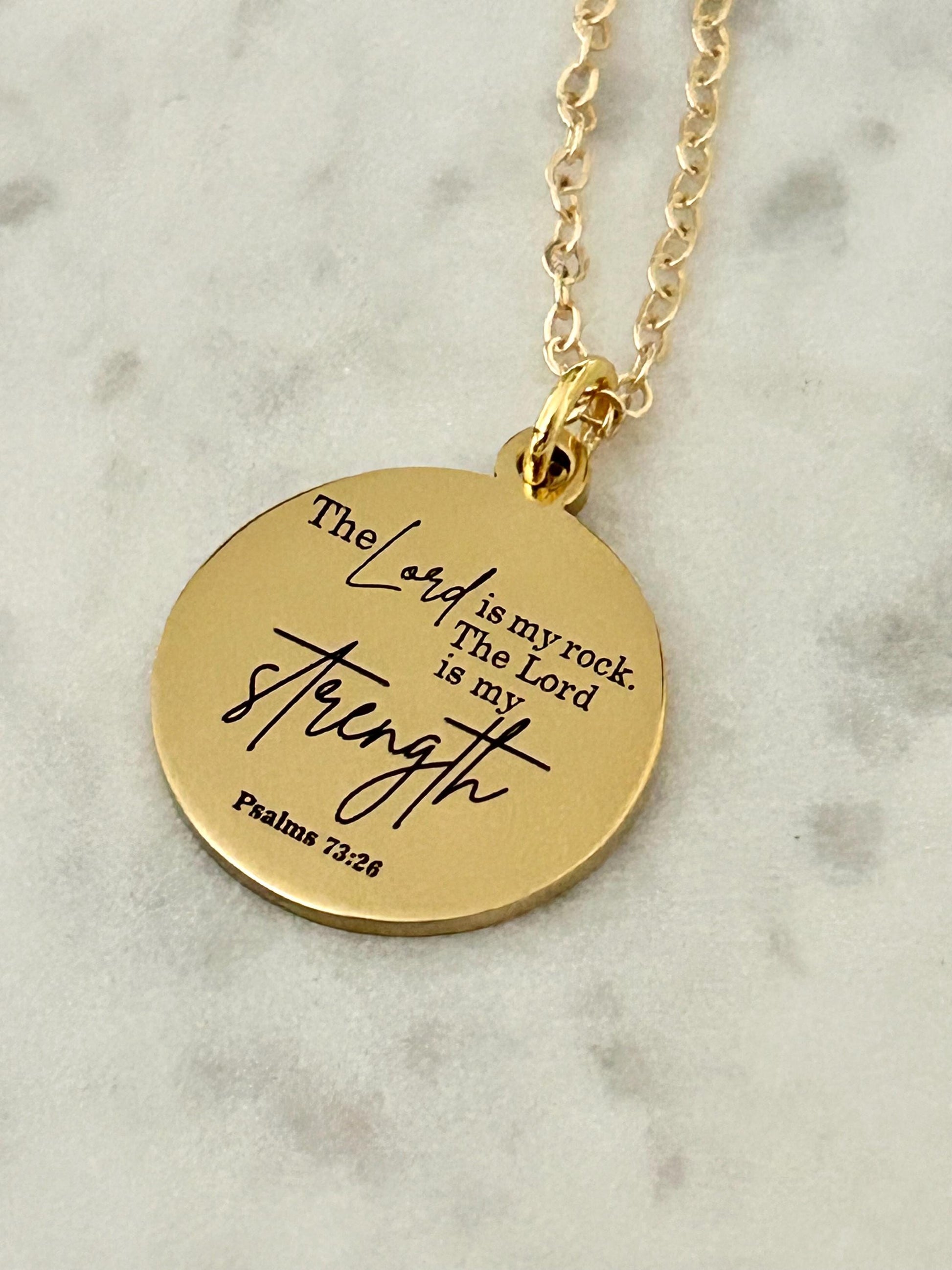 The Lord is My Rock Bible Verse Necklace, Christian Jewelry, Christian Gift, Motivational Gifts, Baptism, Scripture Necklace, Easter Jewelry
