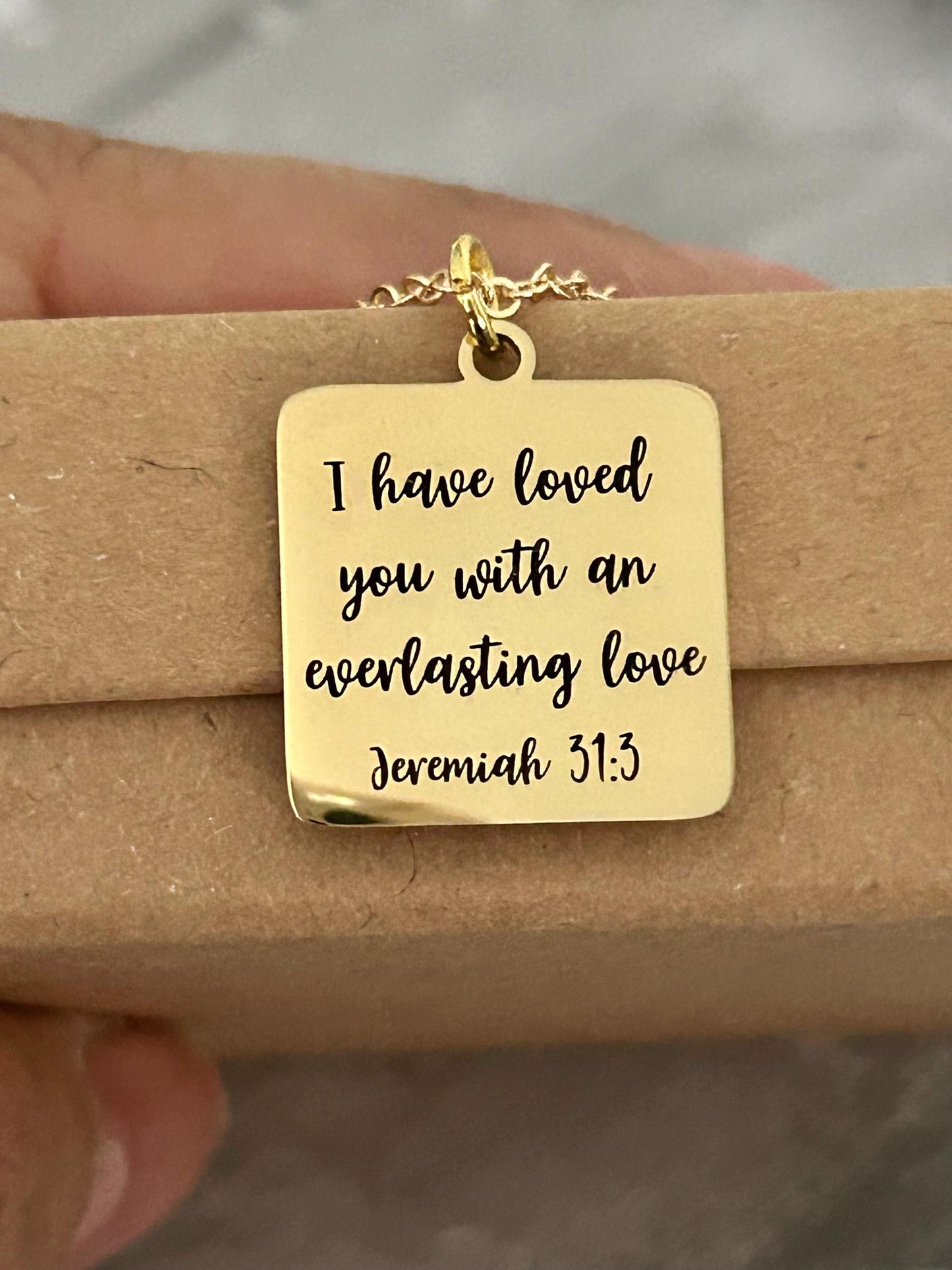 I have Loved you with an Everlasting Love Bible Verse Necklace, Christian Gifts, Scripture Jewelry, Meaningful Gift, Motivational jewelry